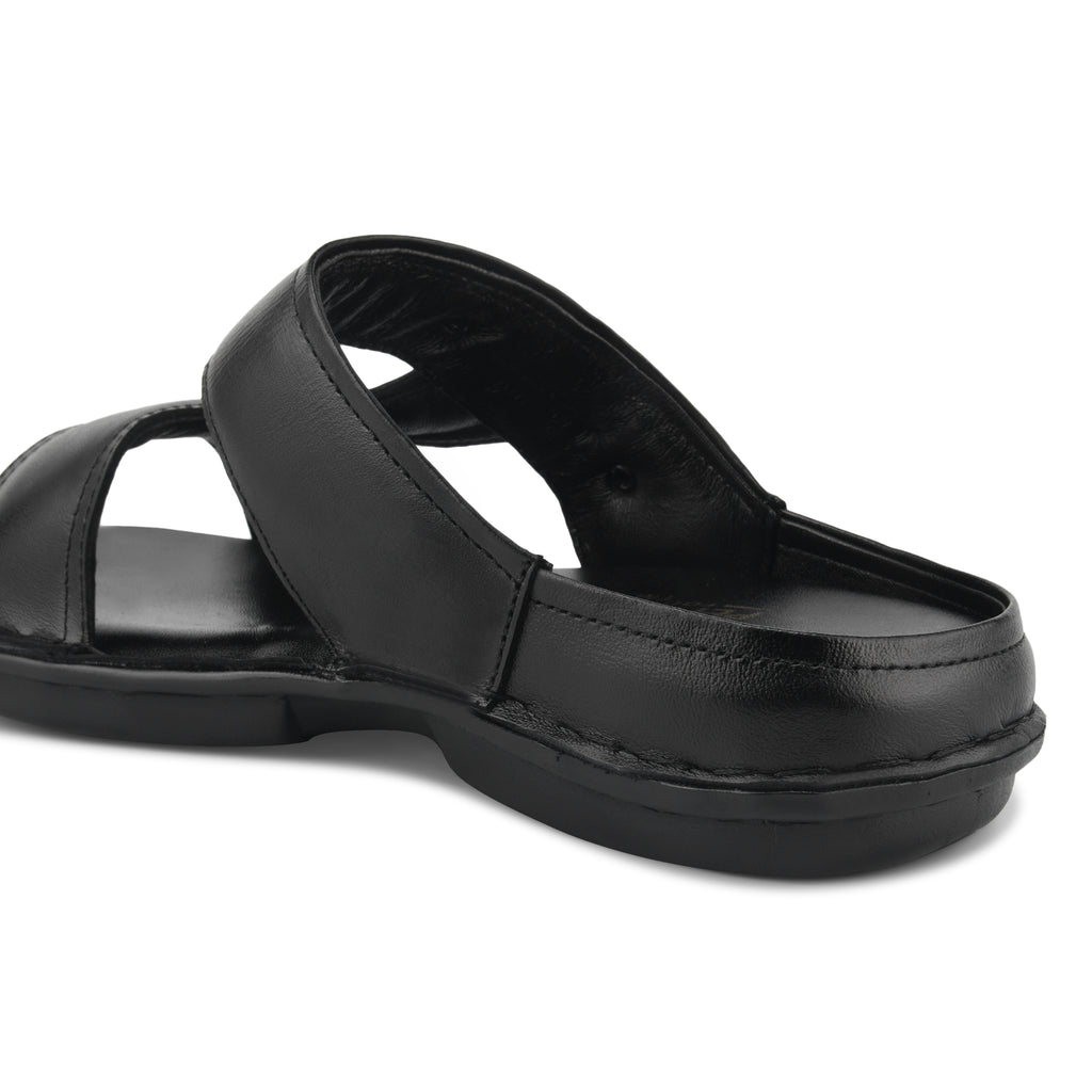 SP03 - Men’s Black Leather Everyday Comfort Slippers