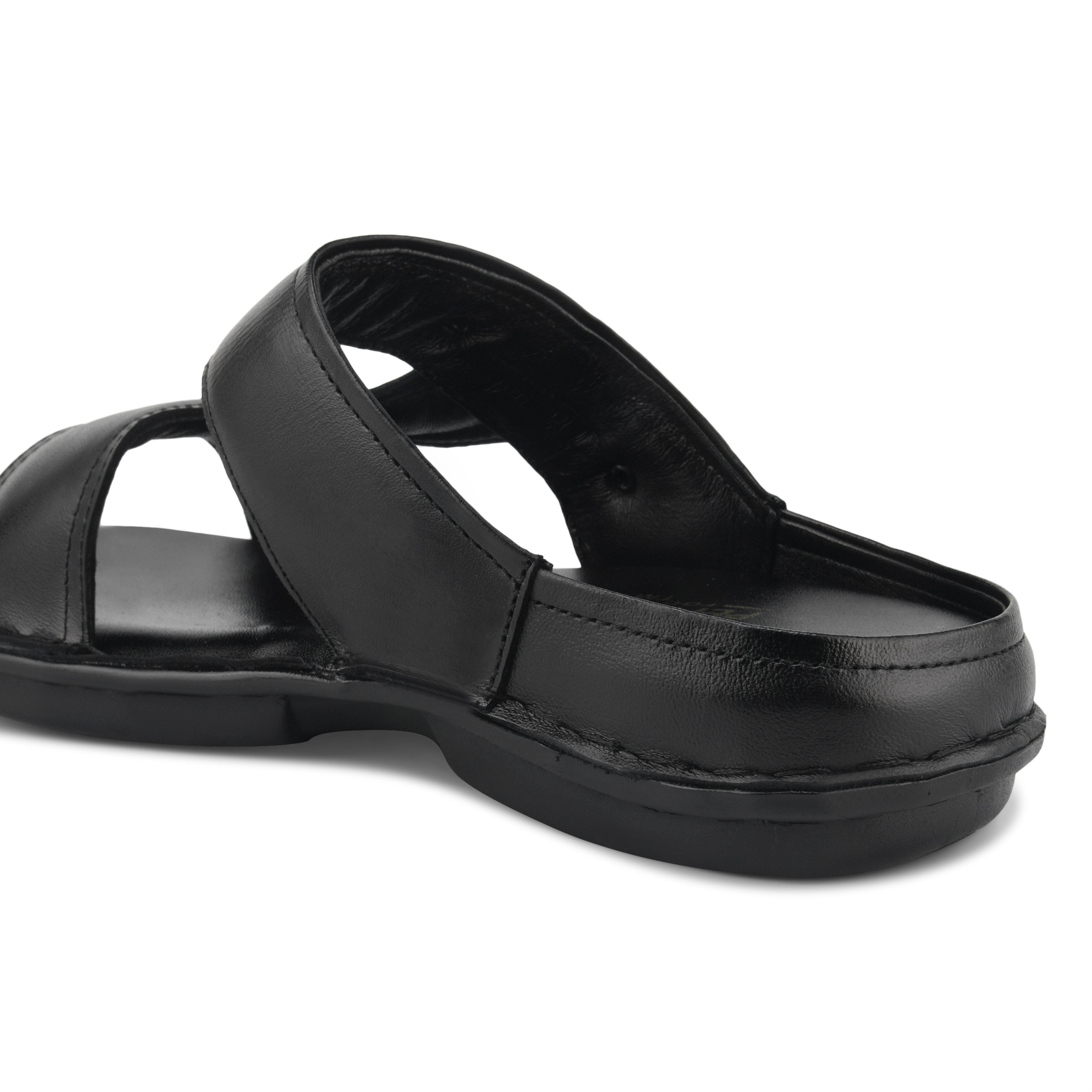 SP03 - Men’s Black Leather Everyday Comfort Slippers
