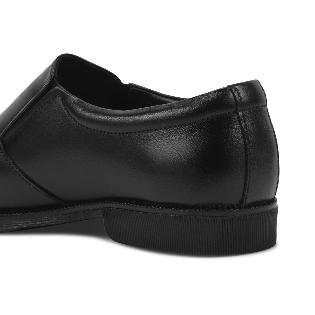 Pentagun Moccasin Men's Leather Slip-On Dress Shoes, Formal Business Moccasin | Black Genuine Leather | MC01