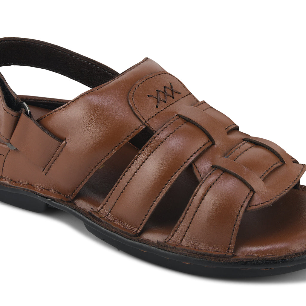 SD01 - Men’s Brown Leather Backstrap Casual Sandals