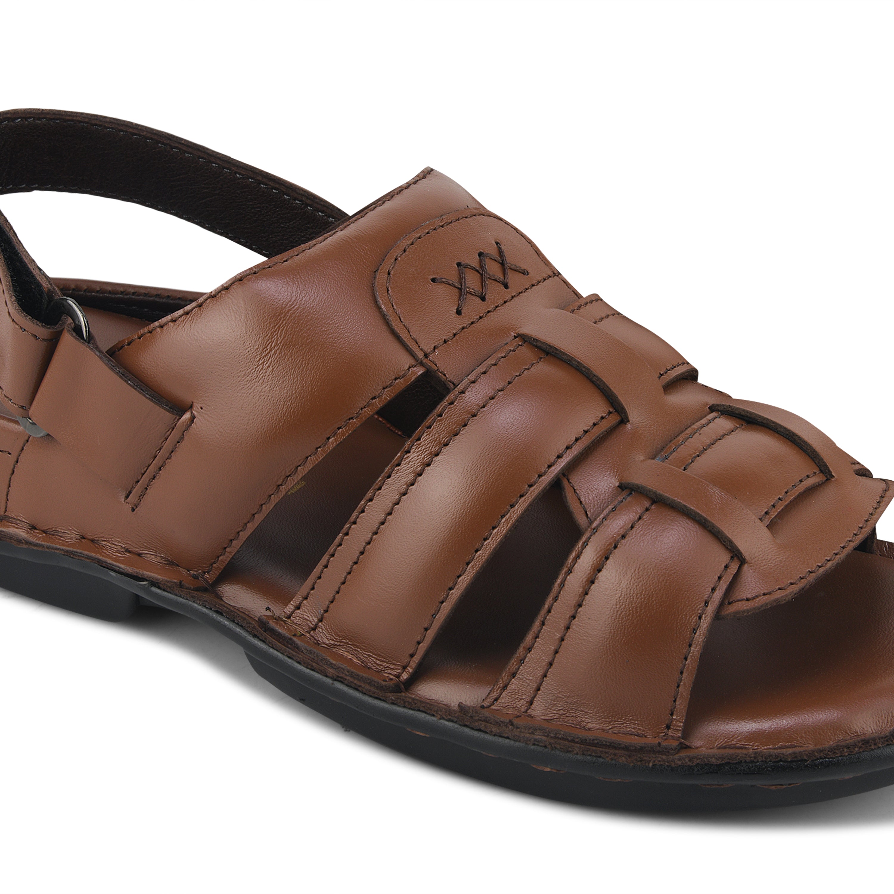 SD01 - Men’s Brown Leather Backstrap Casual Sandals