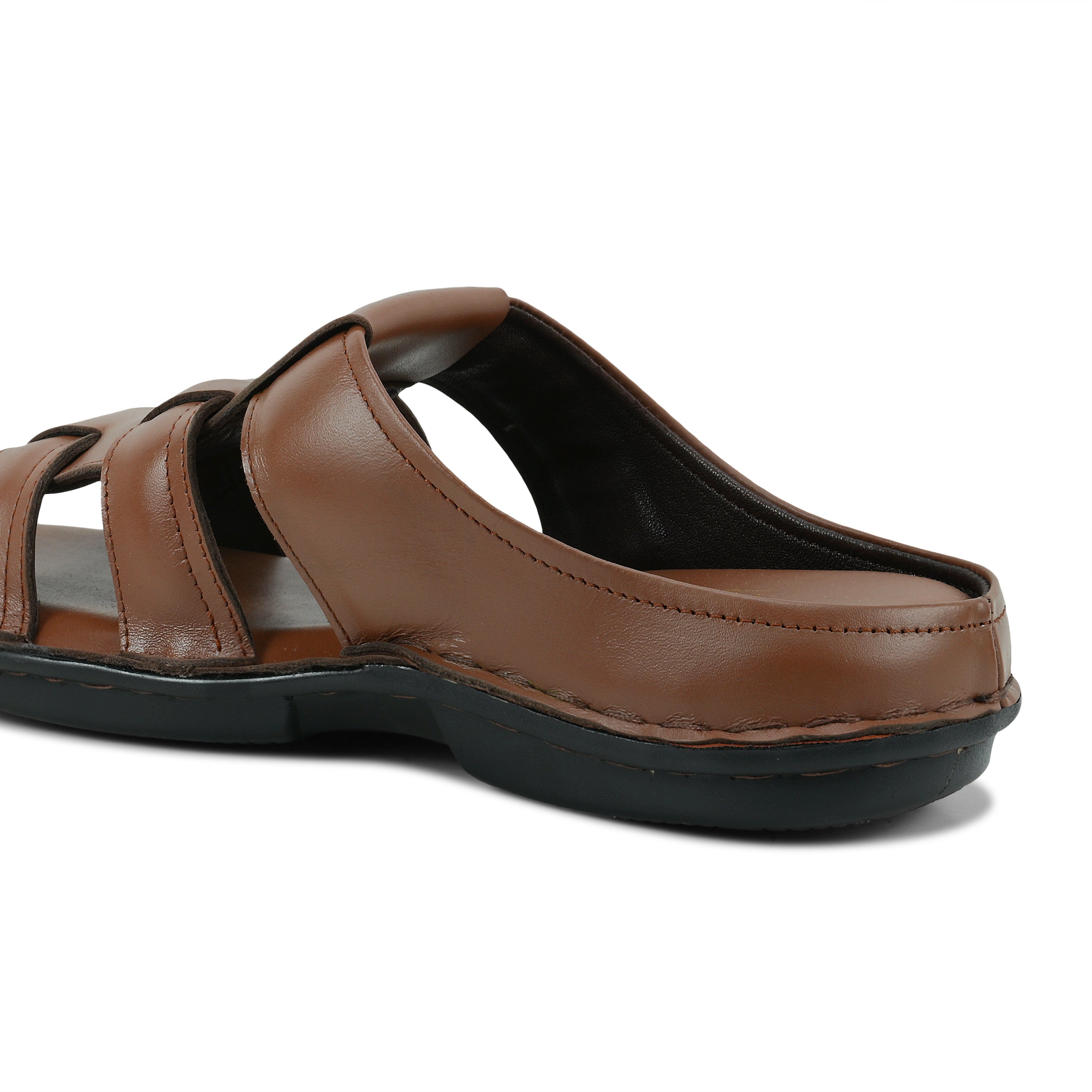 SP01 - Premium Brown Leather Everyday Slippers