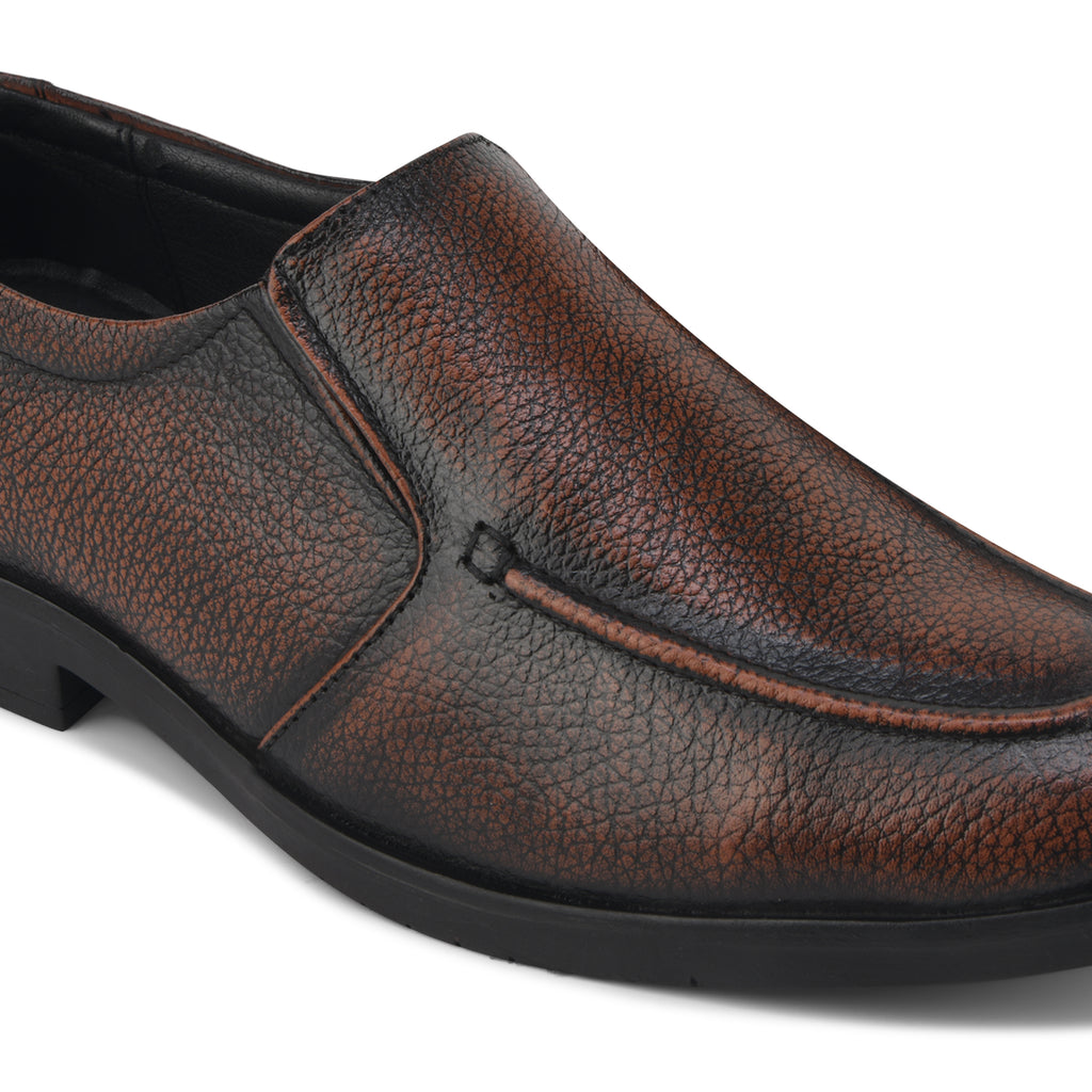 MC03 - Men’s Classic Brown Slip-On Moccasin Shoes for Office & Formal Wear