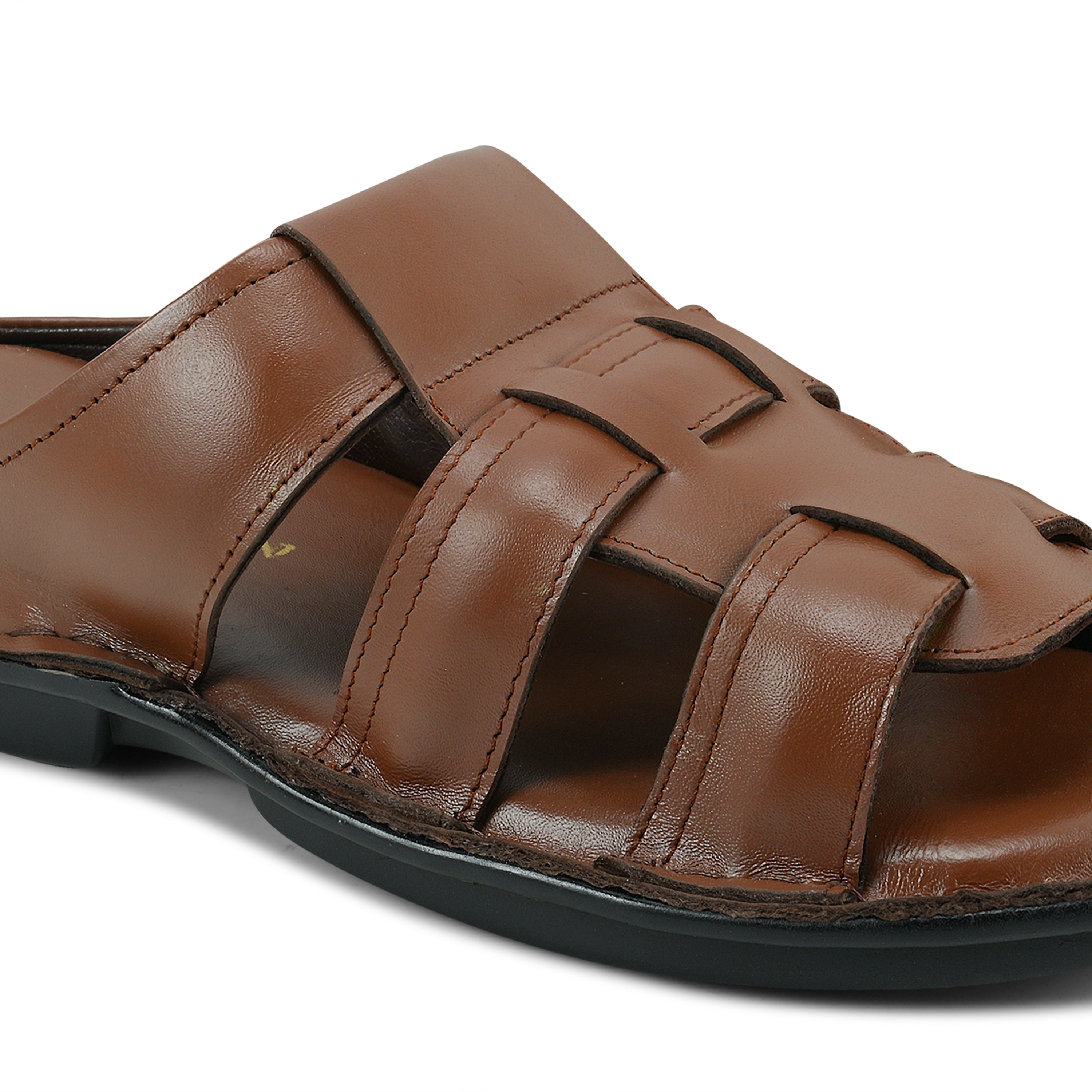 SP01 - Premium Brown Leather Everyday Slippers