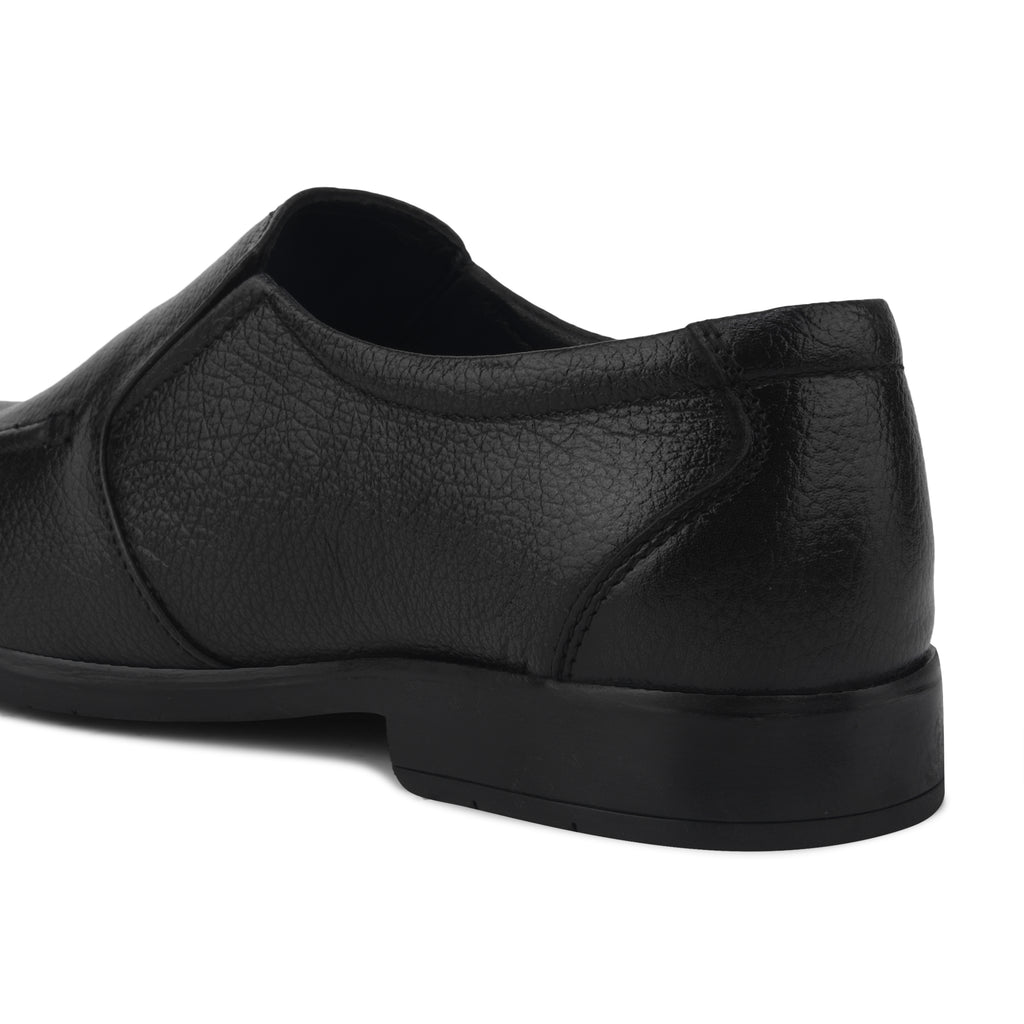 MC03 - Men’s Premium Black Leather Slip-On Moccasin Shoes
