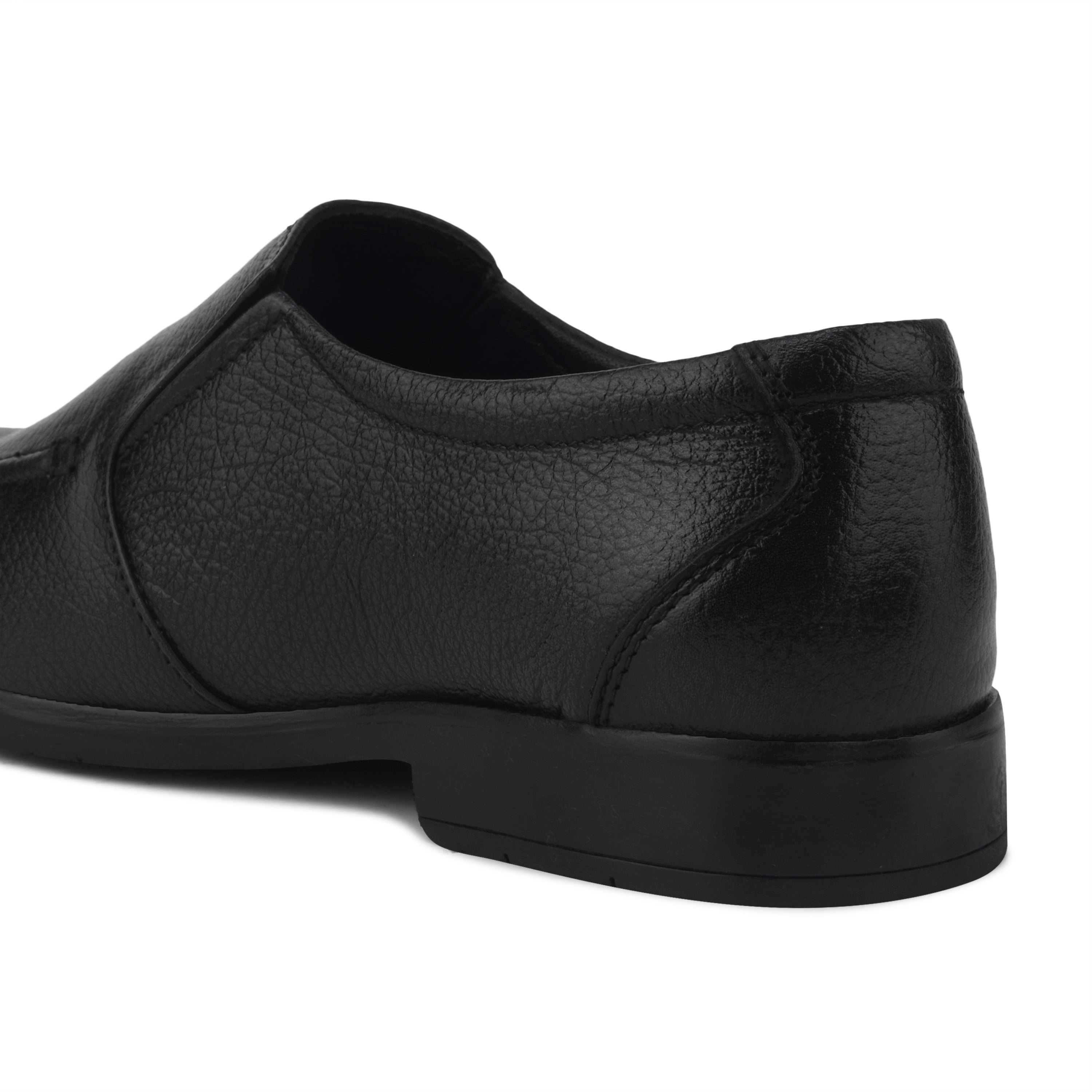MC03 - Men’s Premium Black Leather Slip-On Moccasin Shoes