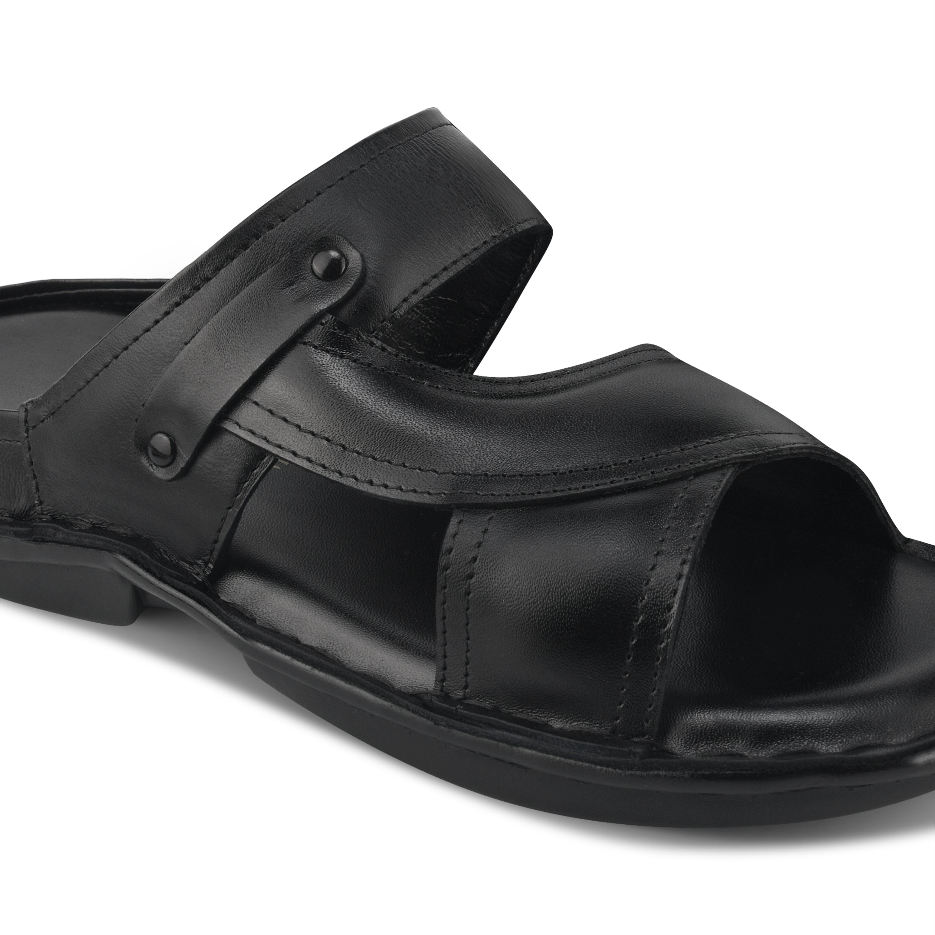 SP03 - Men’s Black Leather Everyday Comfort Slippers