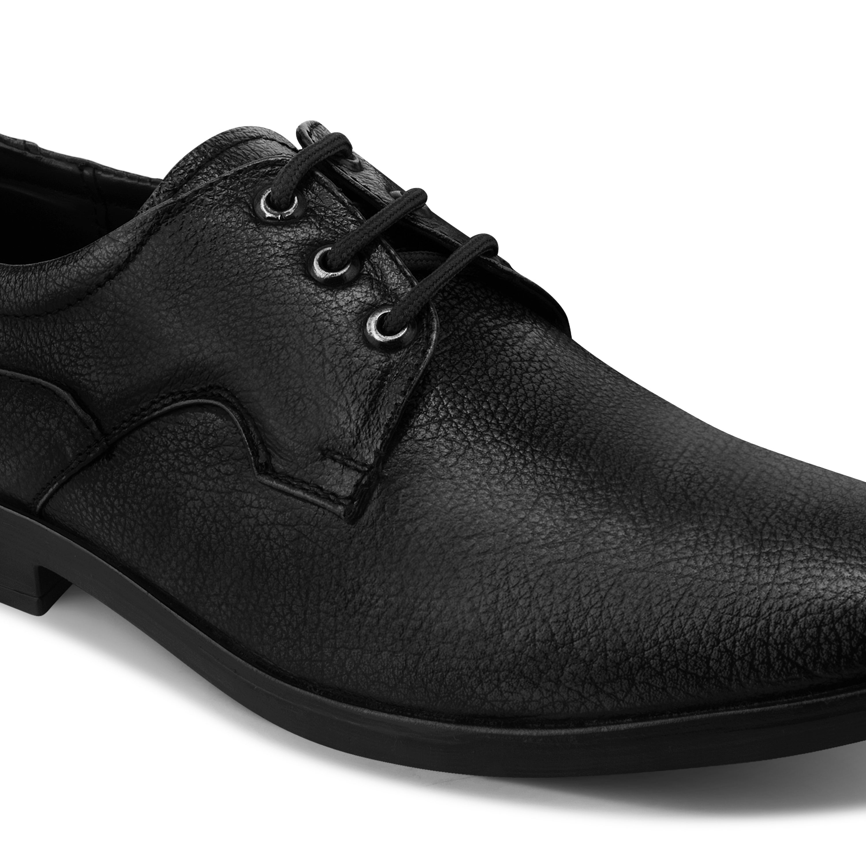DB03 - Men’s Classic Black Leather Lace-Up Formal Shoes – Comfortable Business Office Dress Shoes for Work & Events