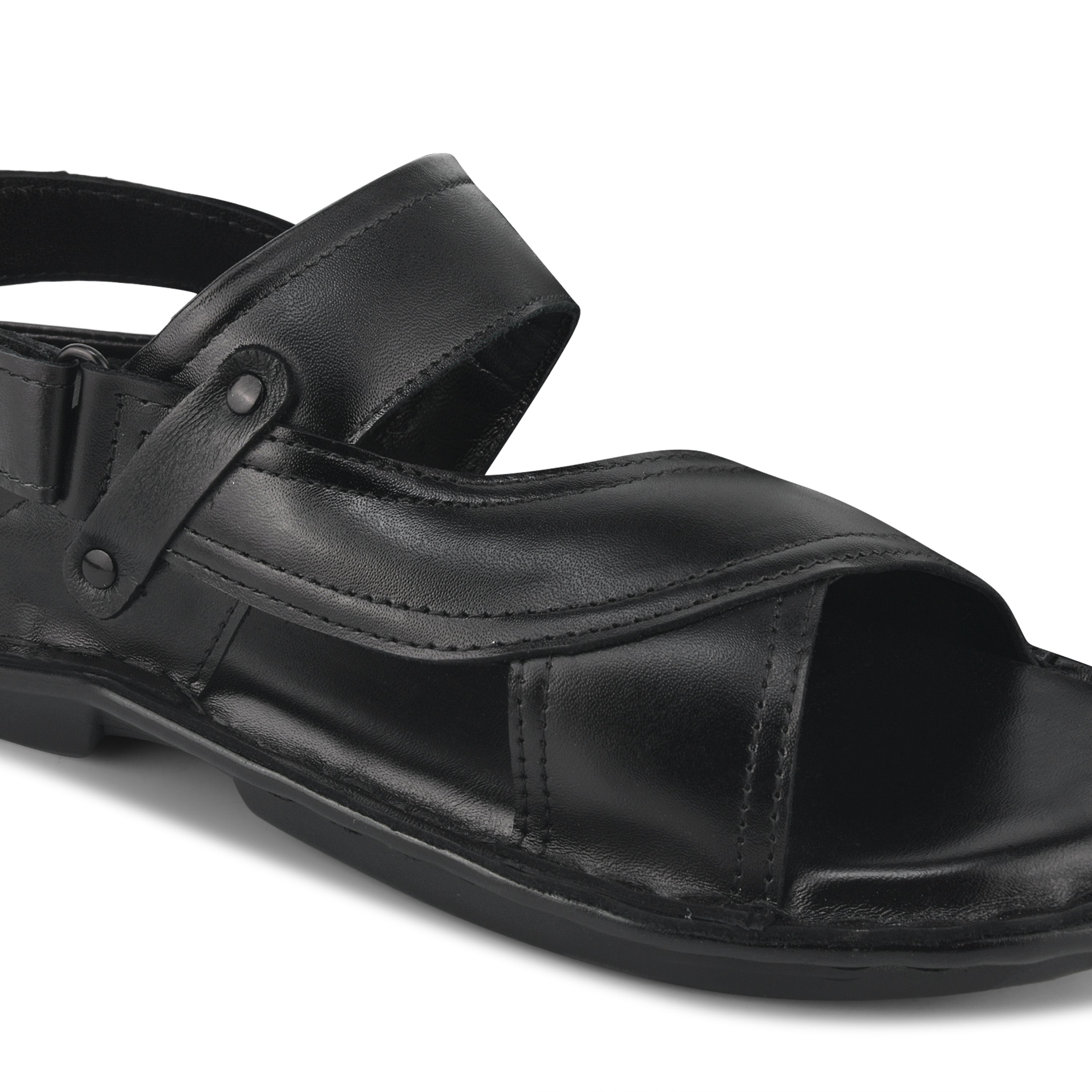 SD02 - Men’s Everyday Leather Sandals – Soft Sole & Adjustable Back Strap