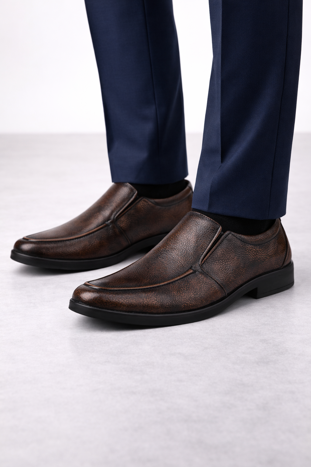 MC03 - Men’s Classic Brown Slip-On Moccasin Shoes for Office & Formal Wear