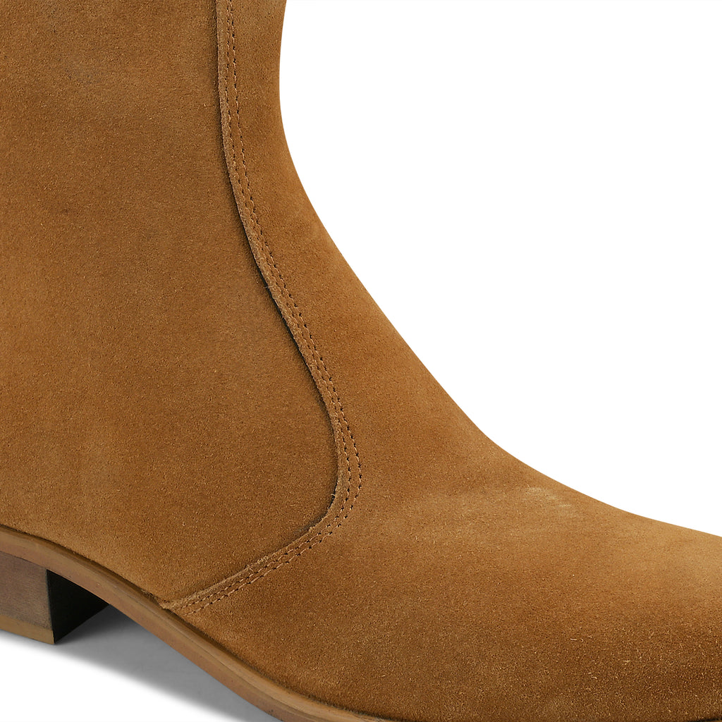 CL02 - Men’s Premium Tan Suede Chelsea Ankle Boots with Zip Closure - Sleek & Comfortable