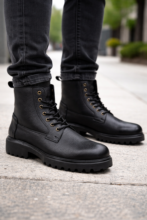 BT01 - Men’s Premium Urban Tactical Leather Boots – All-Day Comfort & Grip - Brexley