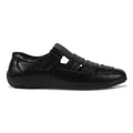 RS01 - Roman Sandal Men's Black Leather Closed Toe Fisherman Sandals | Genuine Leather