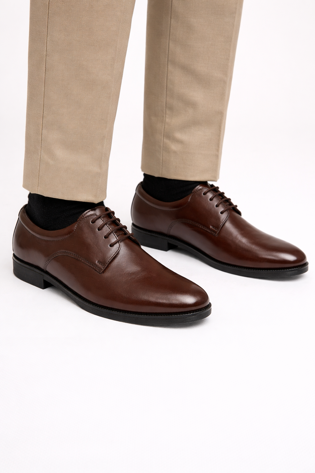 DB01 - Derby Men’s Genuine Leather Formal Shoes – Classic Brown Derby Office & Wedding Wear