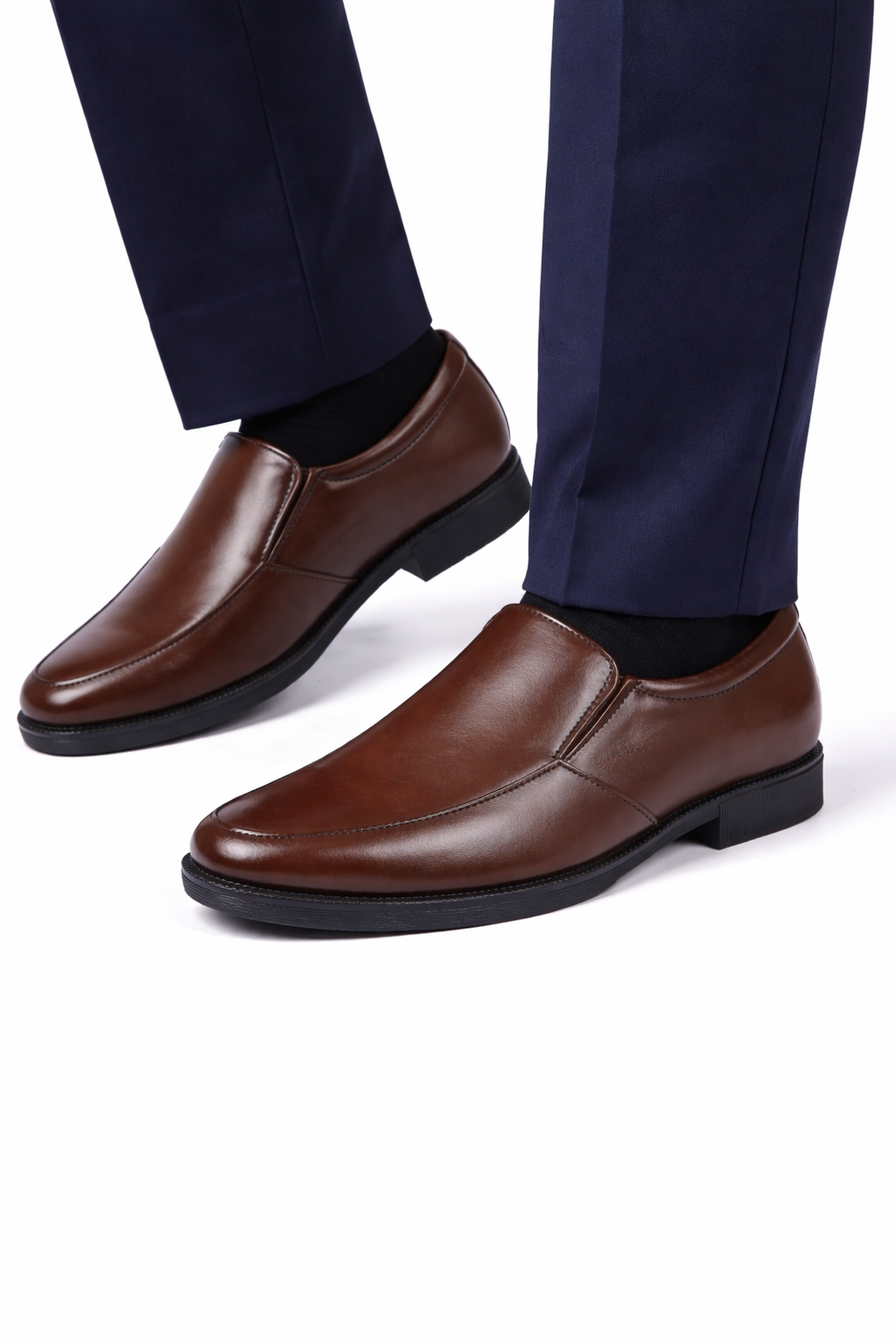 MC01 - Premium Brown Leather Moccasin – Elegant Formal Slip-On for Men