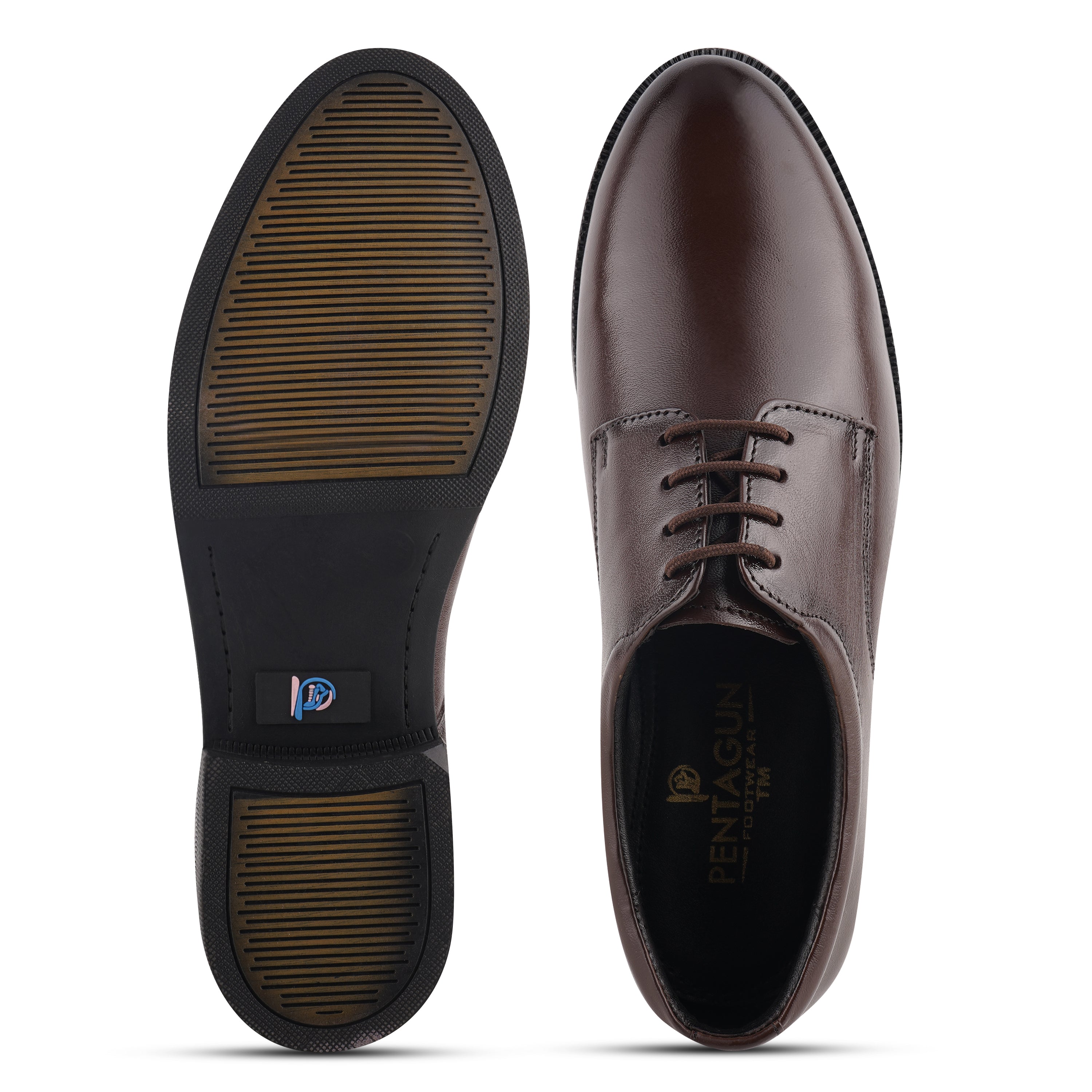 DB01 - Derby Men’s Genuine Leather Formal Shoes – Classic Brown Derby Office & Wedding Wear