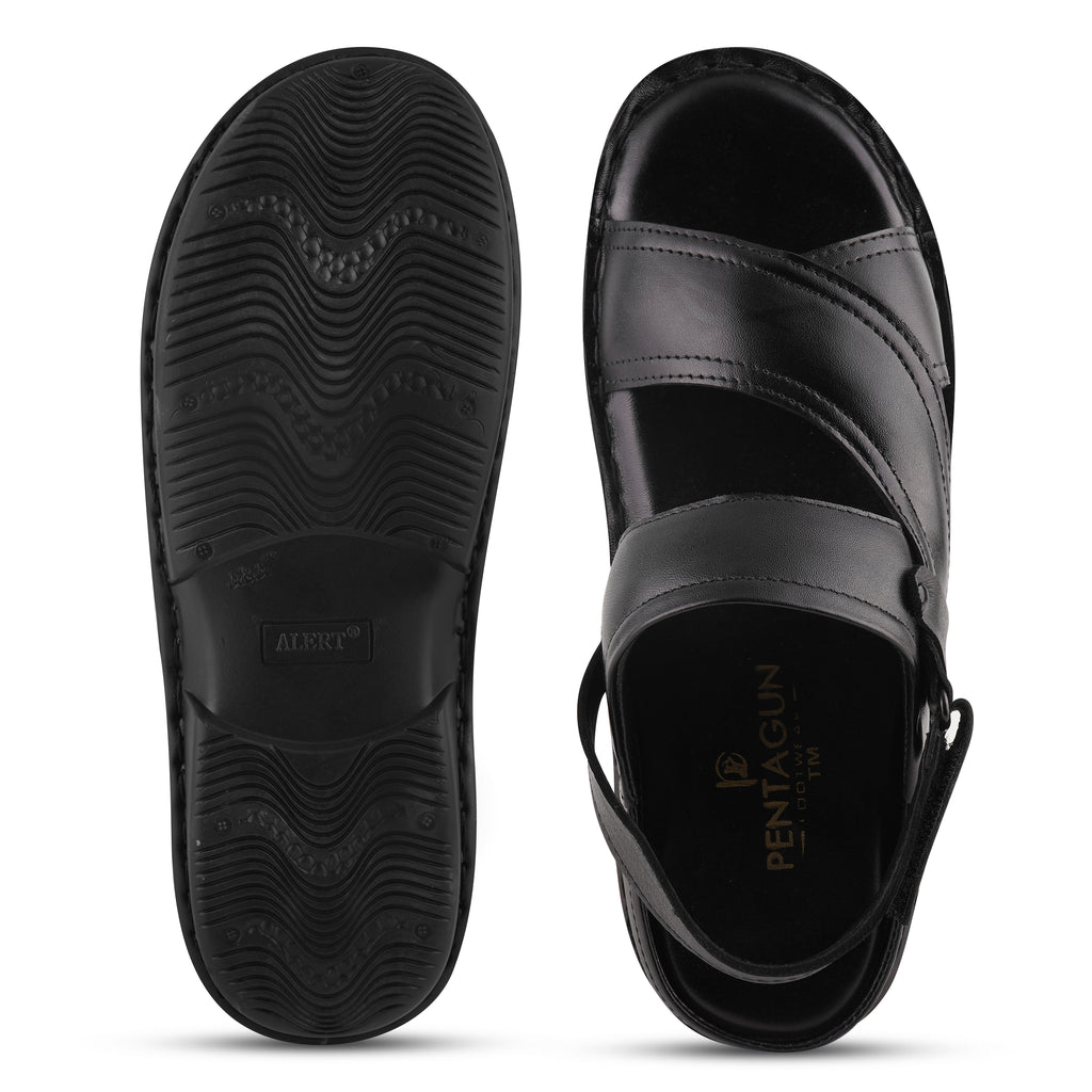 SD02 - Men’s Everyday Leather Sandals – Soft Sole & Adjustable Back Strap