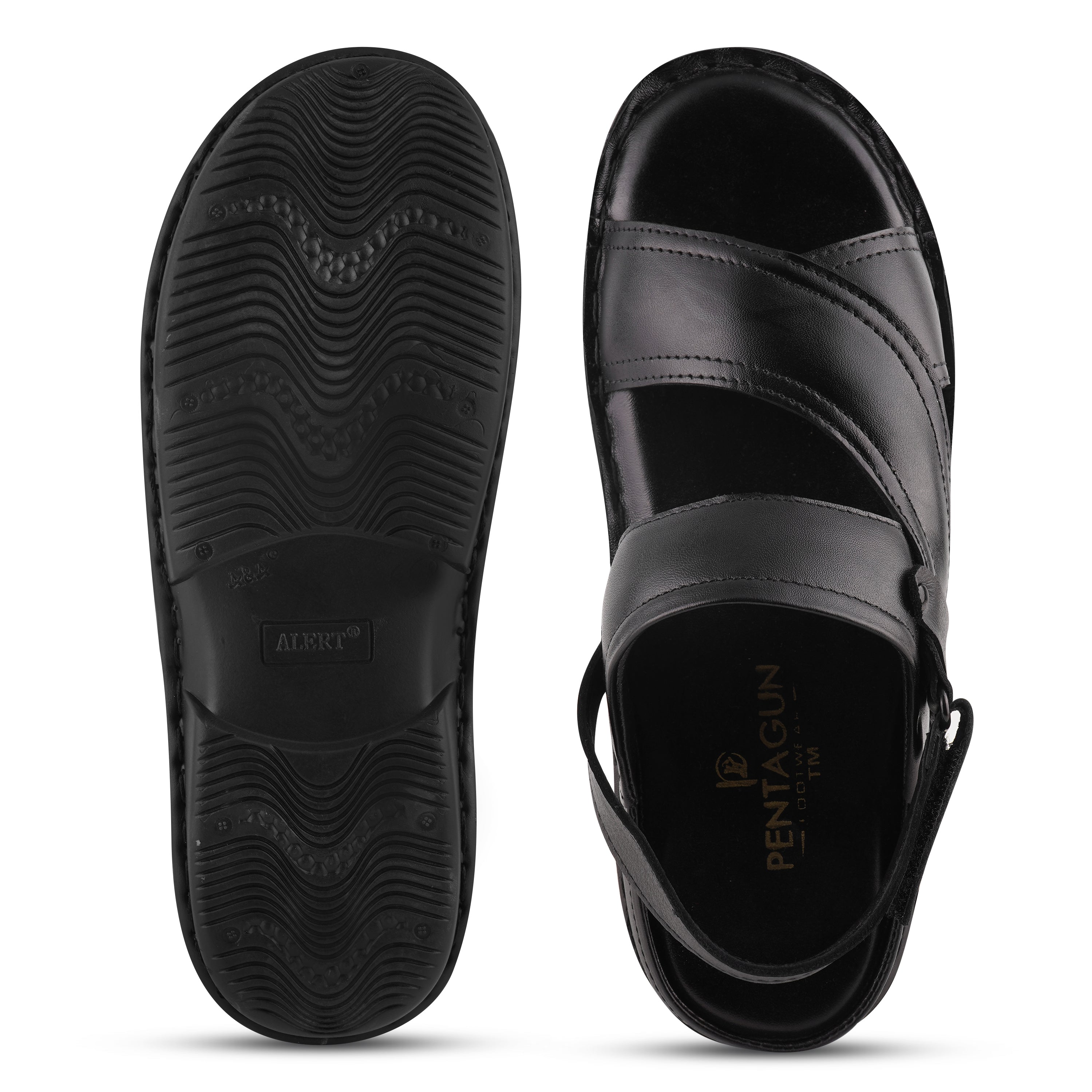 SD02 - Men’s Everyday Leather Sandals – Soft Sole & Adjustable Back Strap
