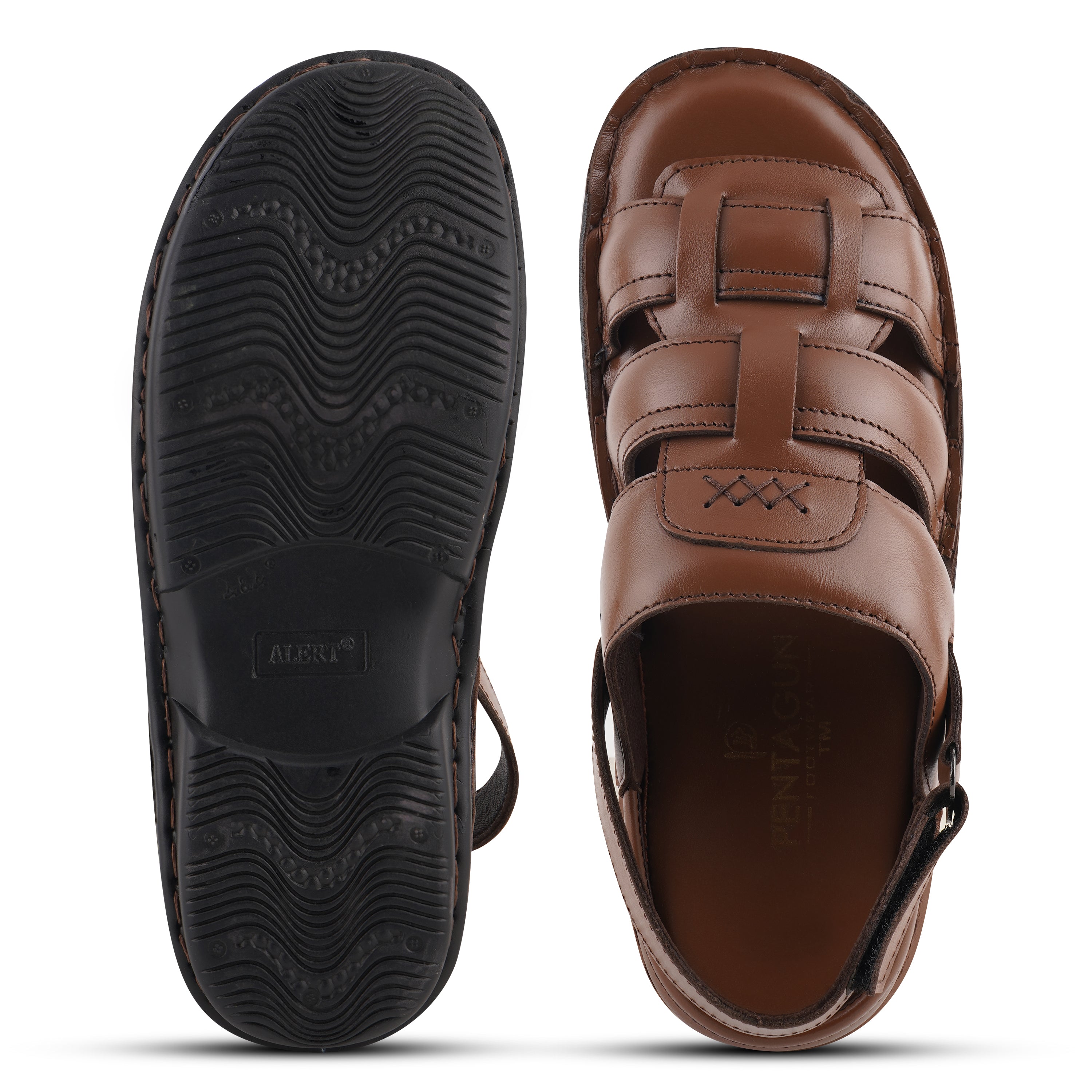 SD01 - Men’s Brown Leather Backstrap Casual Sandals