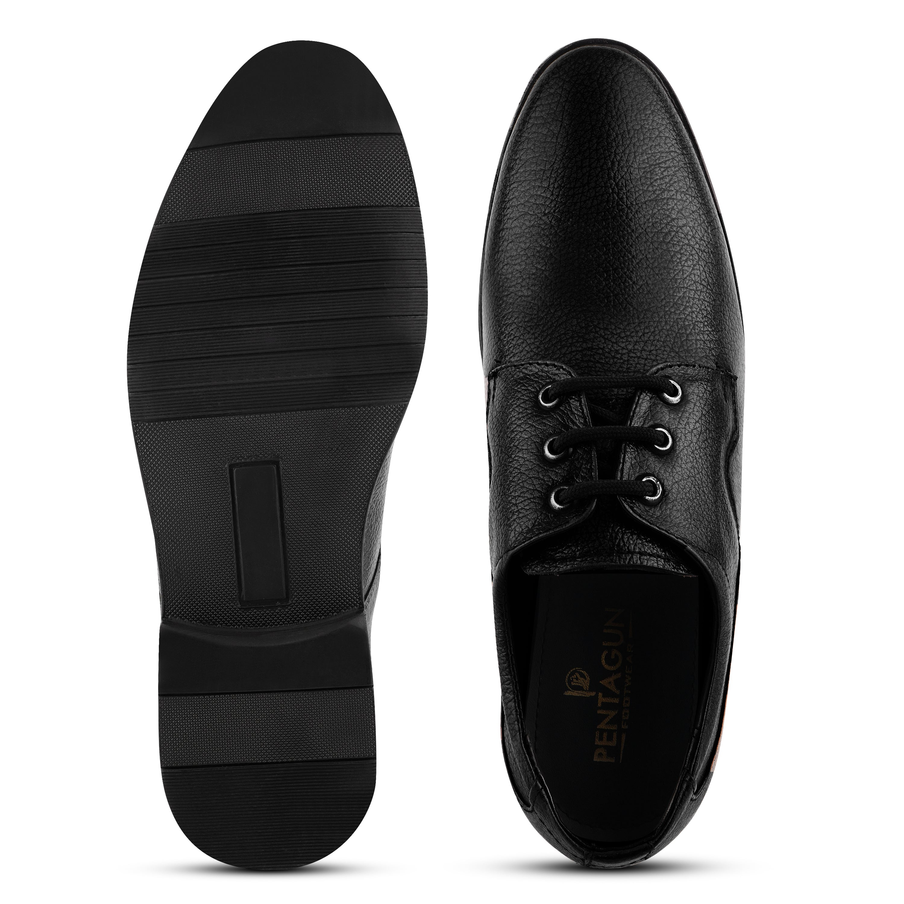 DB03 - Men’s Classic Black Leather Lace-Up Formal Shoes – Comfortable Business Office Dress Shoes for Work & Events