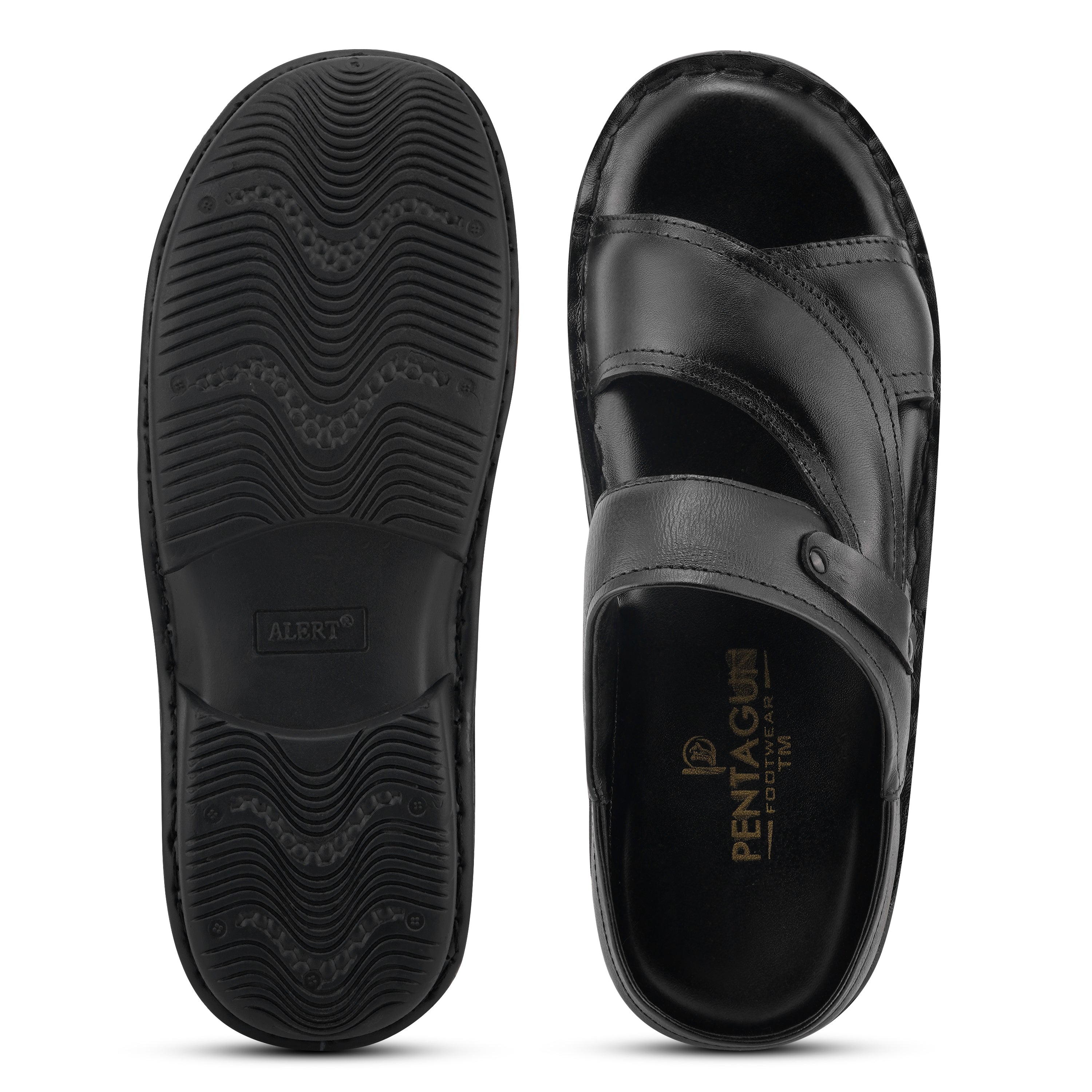 SP03 - Men’s Black Leather Everyday Comfort Slippers