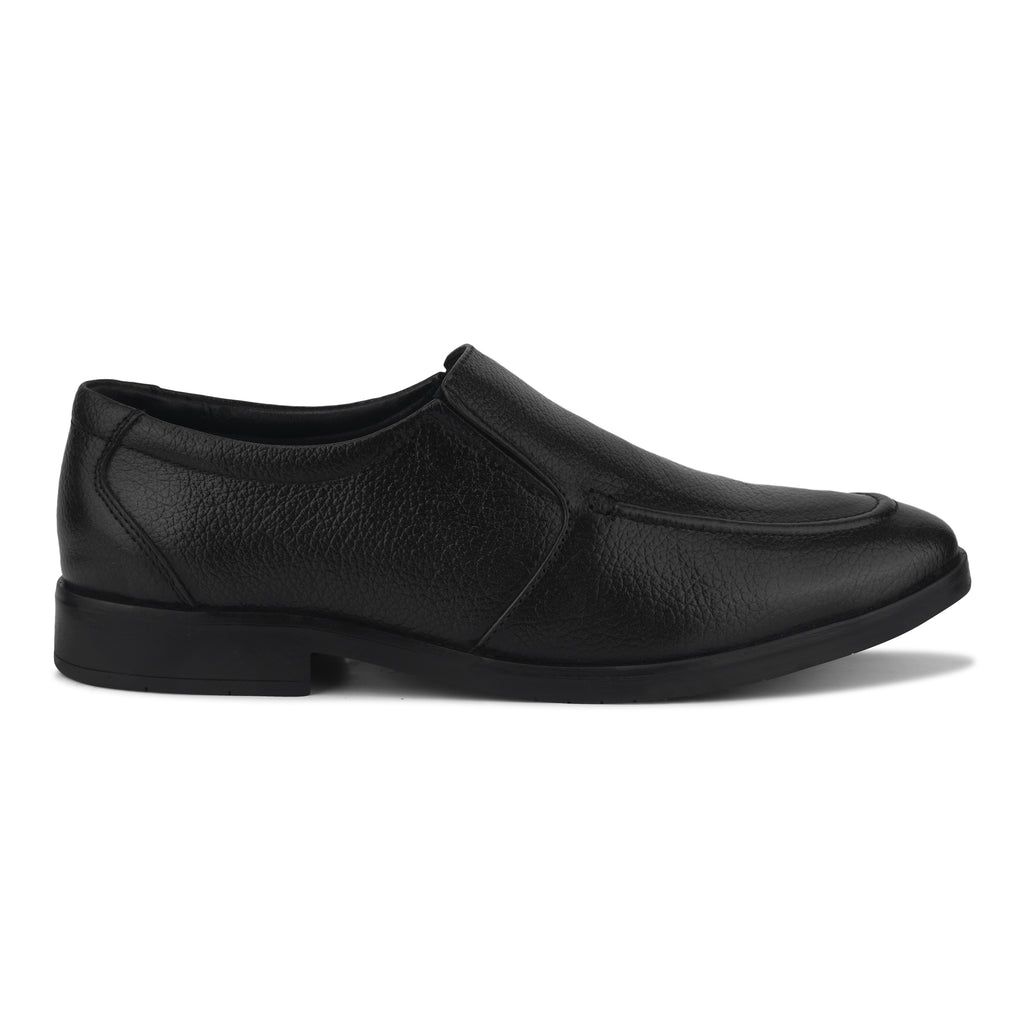 MC03 - Men’s Premium Black Leather Slip-On Moccasin Shoes