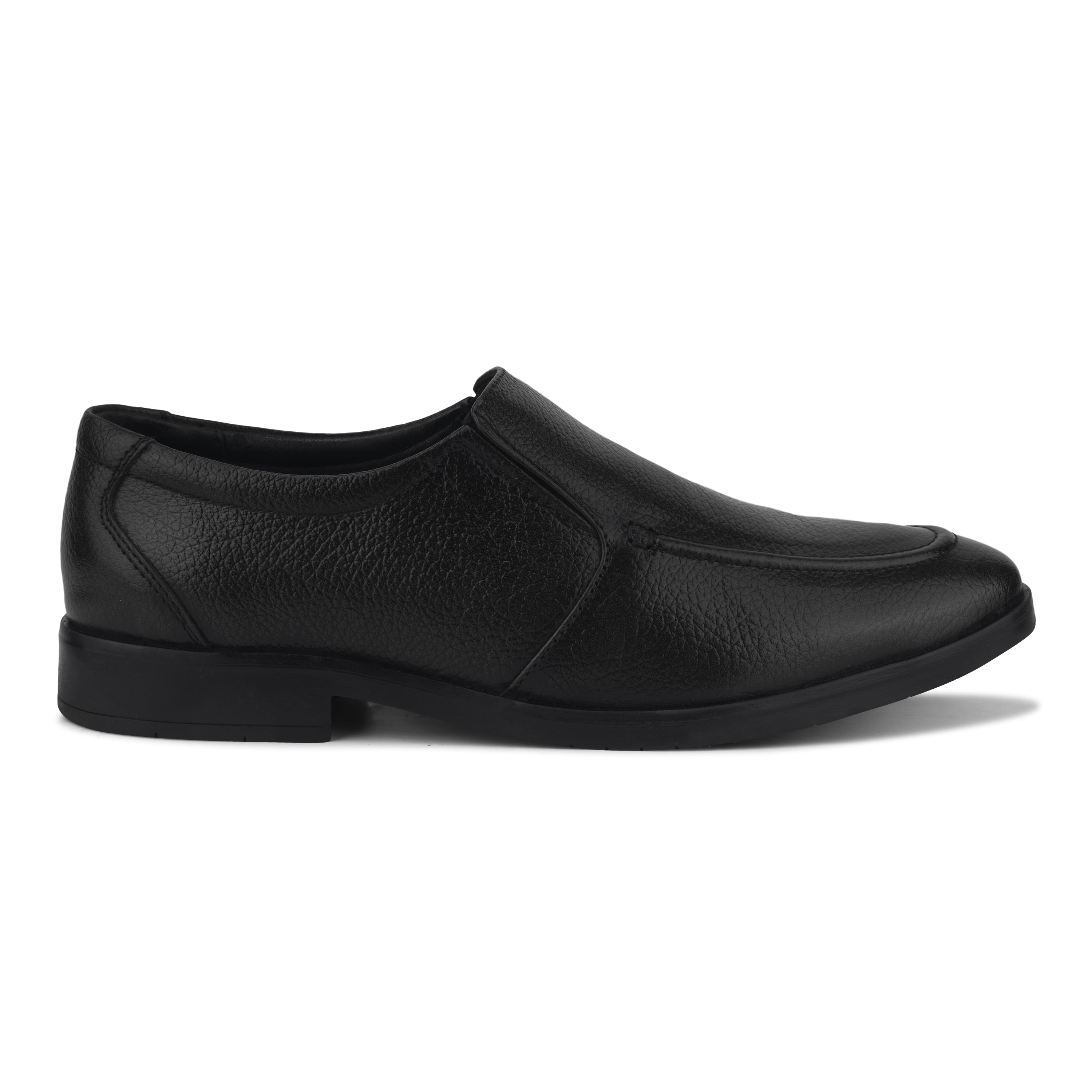 MC03 - Men’s Premium Black Leather Slip-On Moccasin Shoes