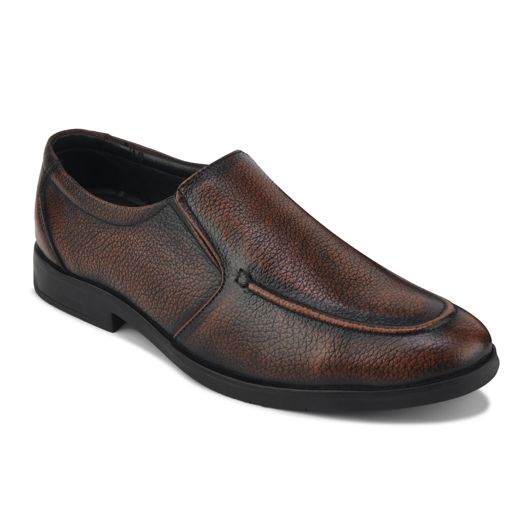 MC03 - Men’s Classic Brown Slip-On Moccasin Shoes for Office & Formal Wear