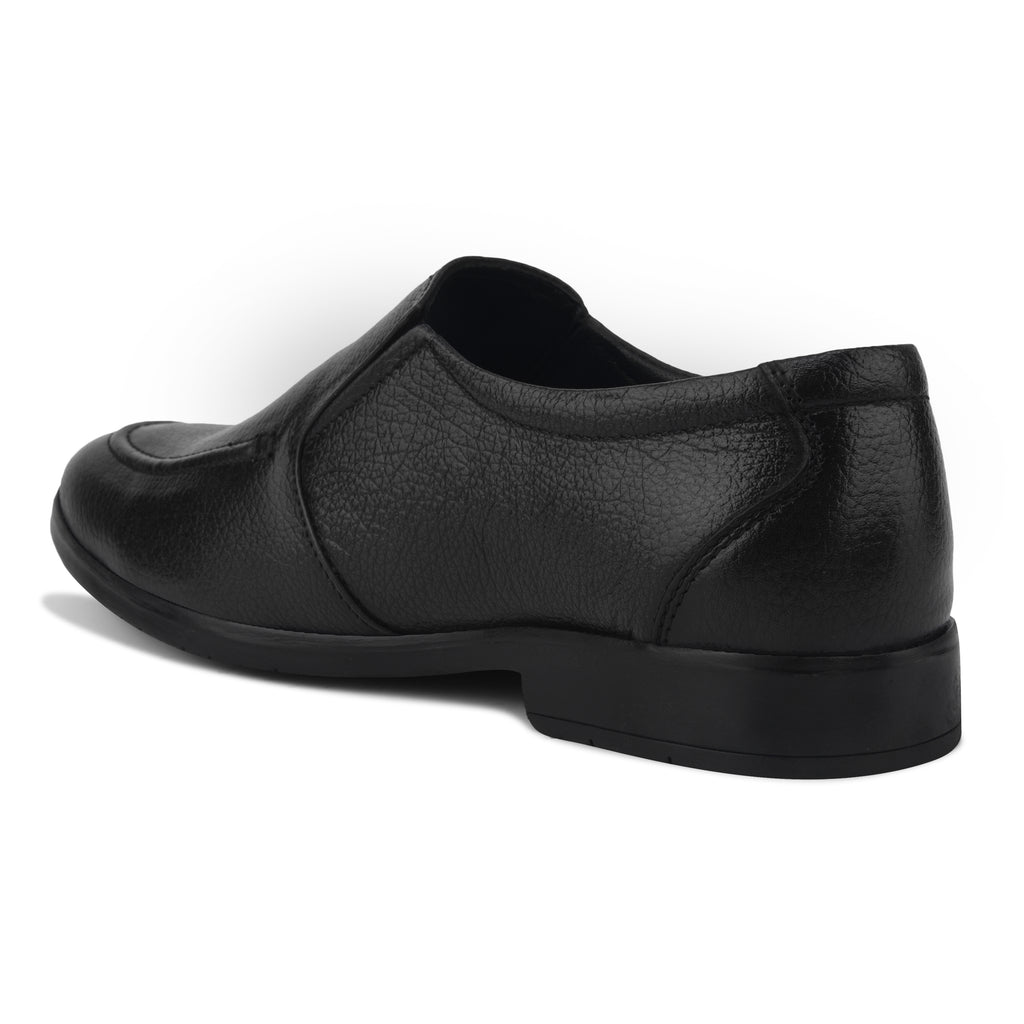 MC03 - Men’s Premium Black Leather Slip-On Moccasin Shoes
