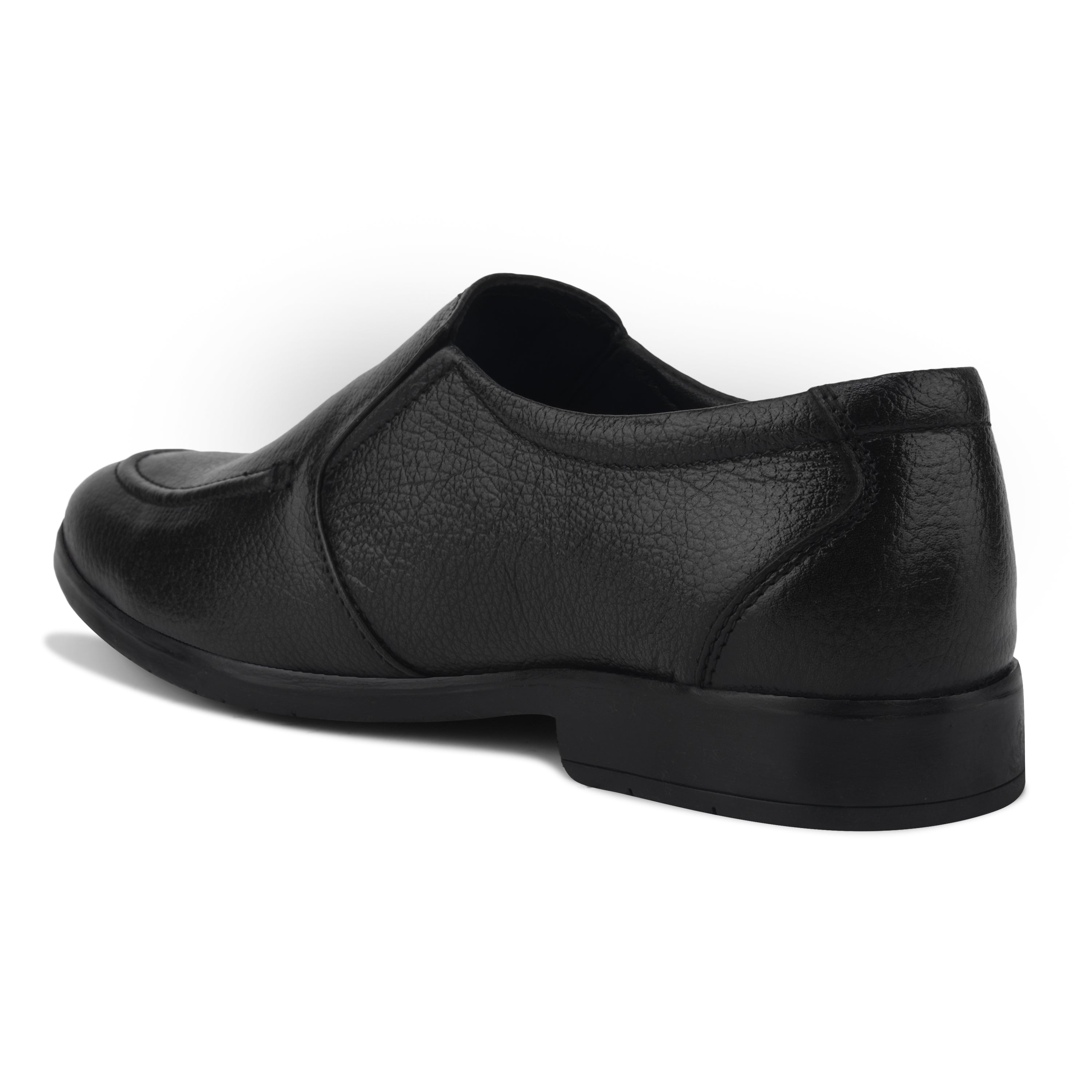 MC03 - Men’s Premium Black Leather Slip-On Moccasin Shoes