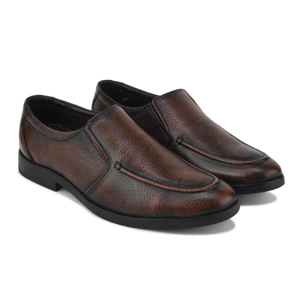 MC03 - Men’s Classic Brown Slip-On Moccasin Shoes for Office & Formal Wear