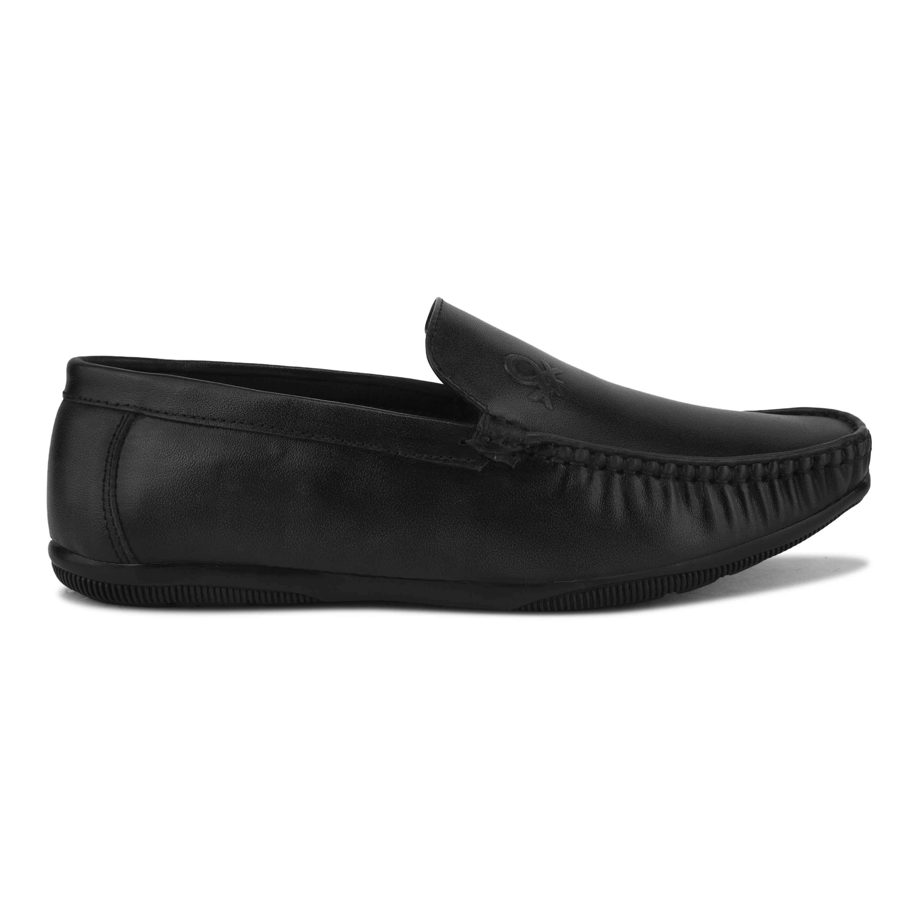 LF02 - Men’s Premium Black Leather Slip-On Loafers