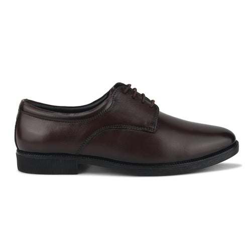 DB01 - Derby Men’s Genuine Leather Formal Shoes – Classic Brown Derby Office & Wedding Wear