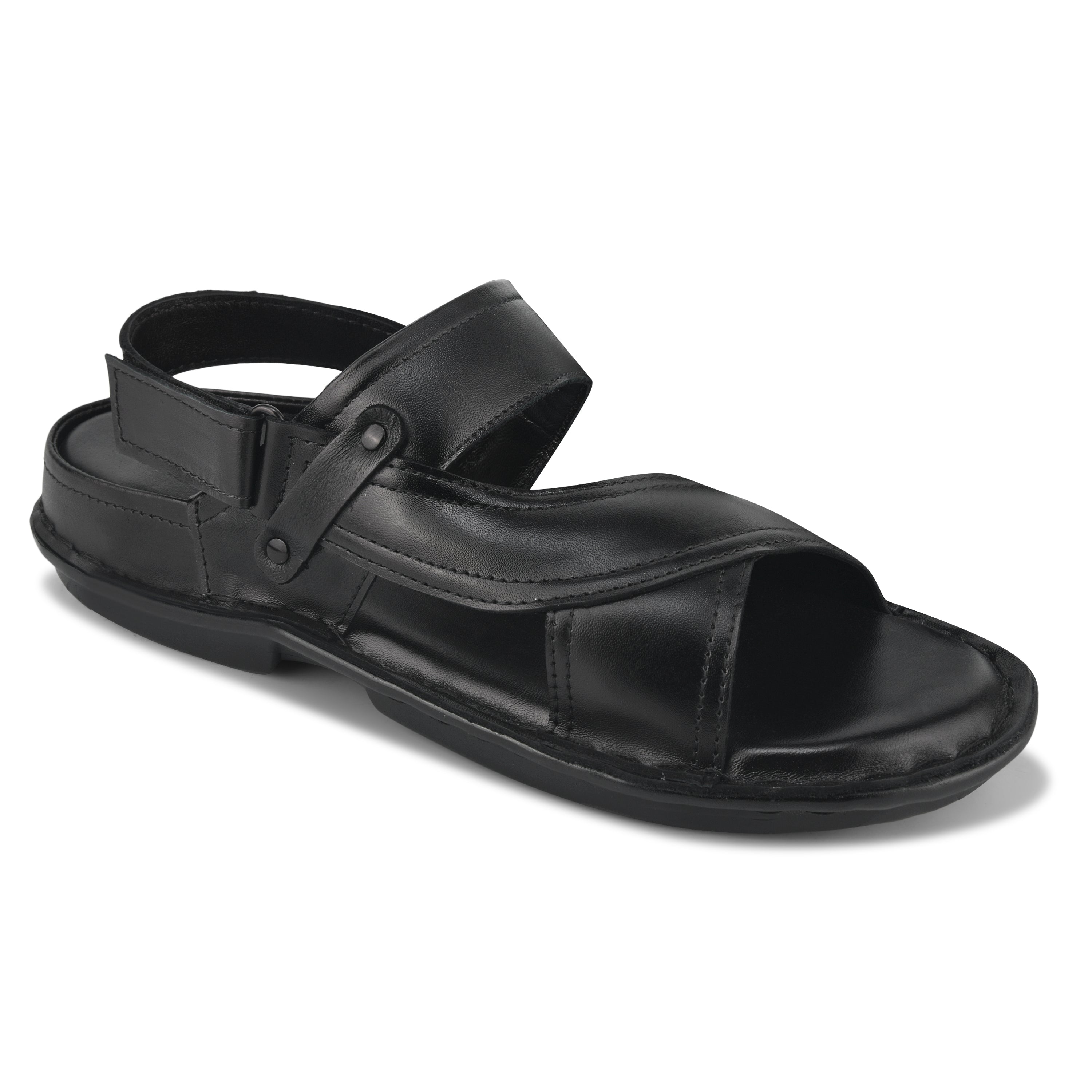 SD02 - Men’s Everyday Leather Sandals – Soft Sole & Adjustable Back Strap