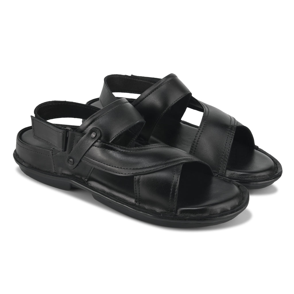 SD02 - Men’s Everyday Leather Sandals – Soft Sole & Adjustable Back Strap