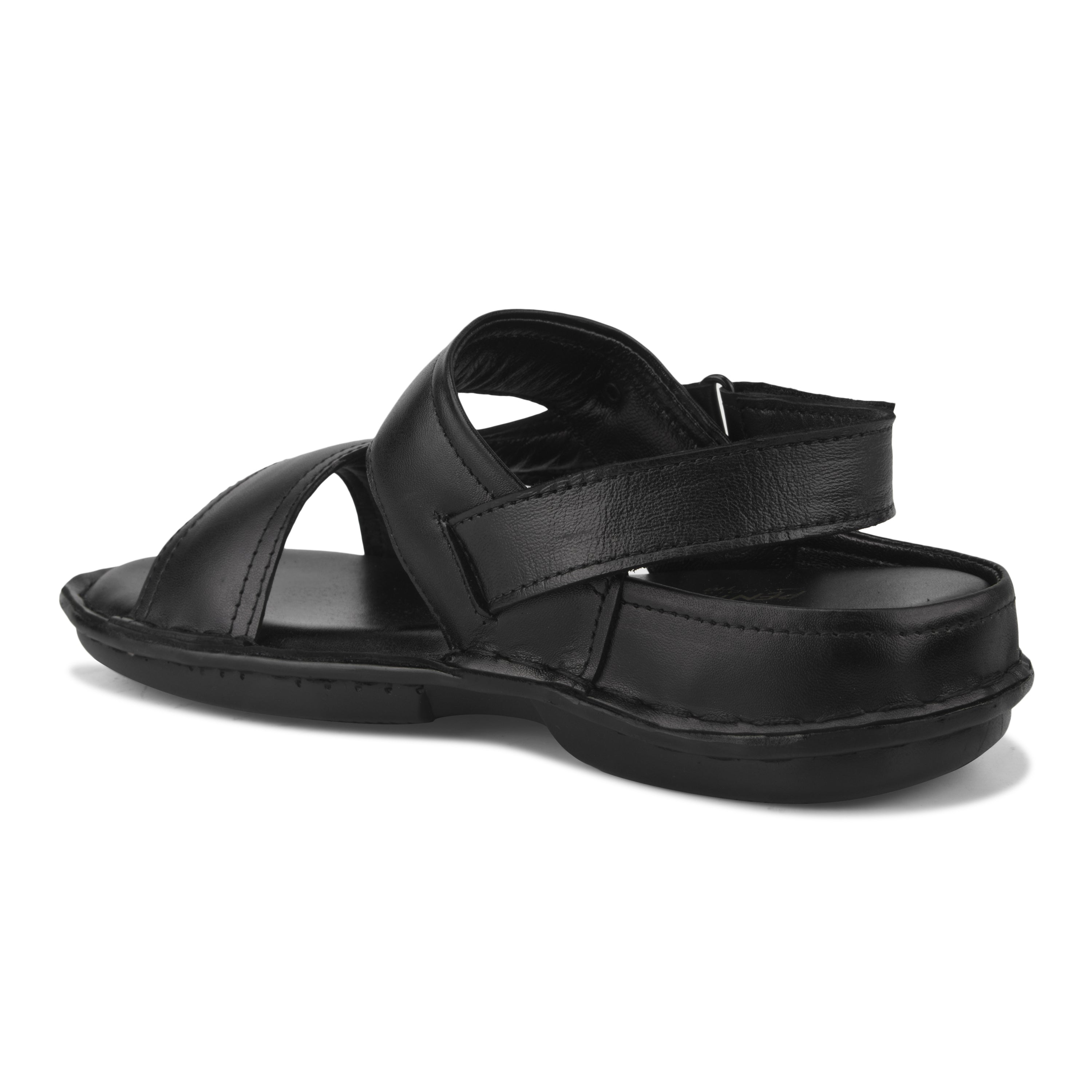 SD02 - Men’s Everyday Leather Sandals – Soft Sole & Adjustable Back Strap