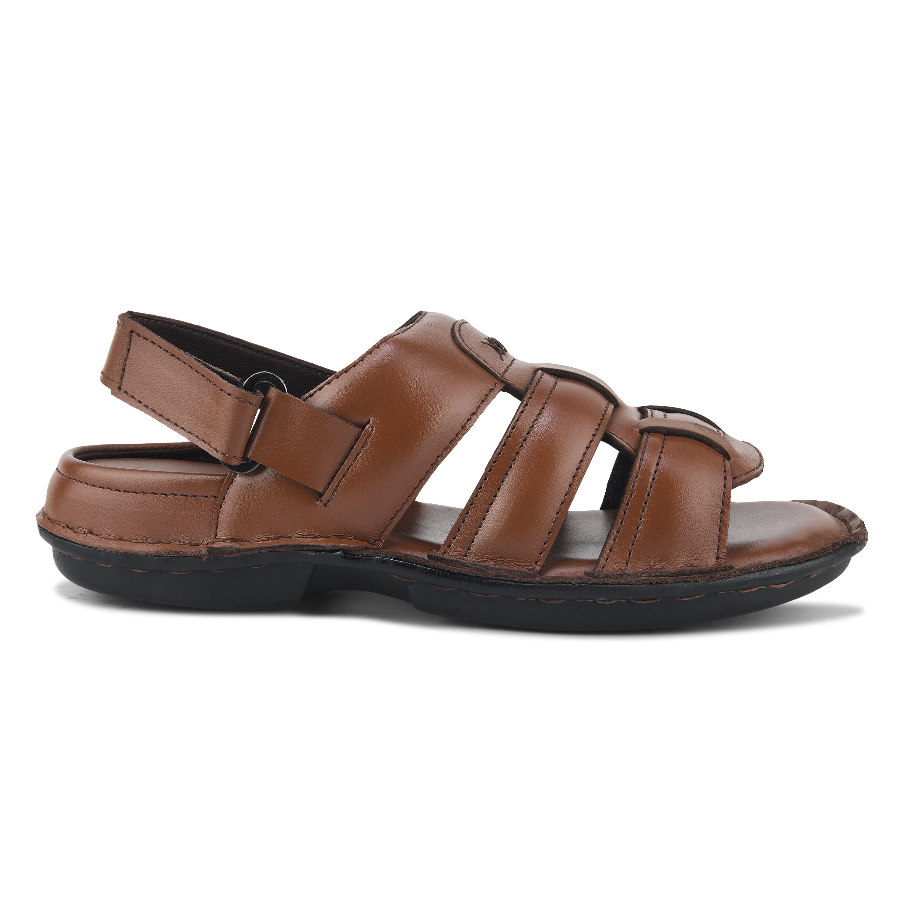SD01 - Men’s Brown Leather Backstrap Casual Sandals