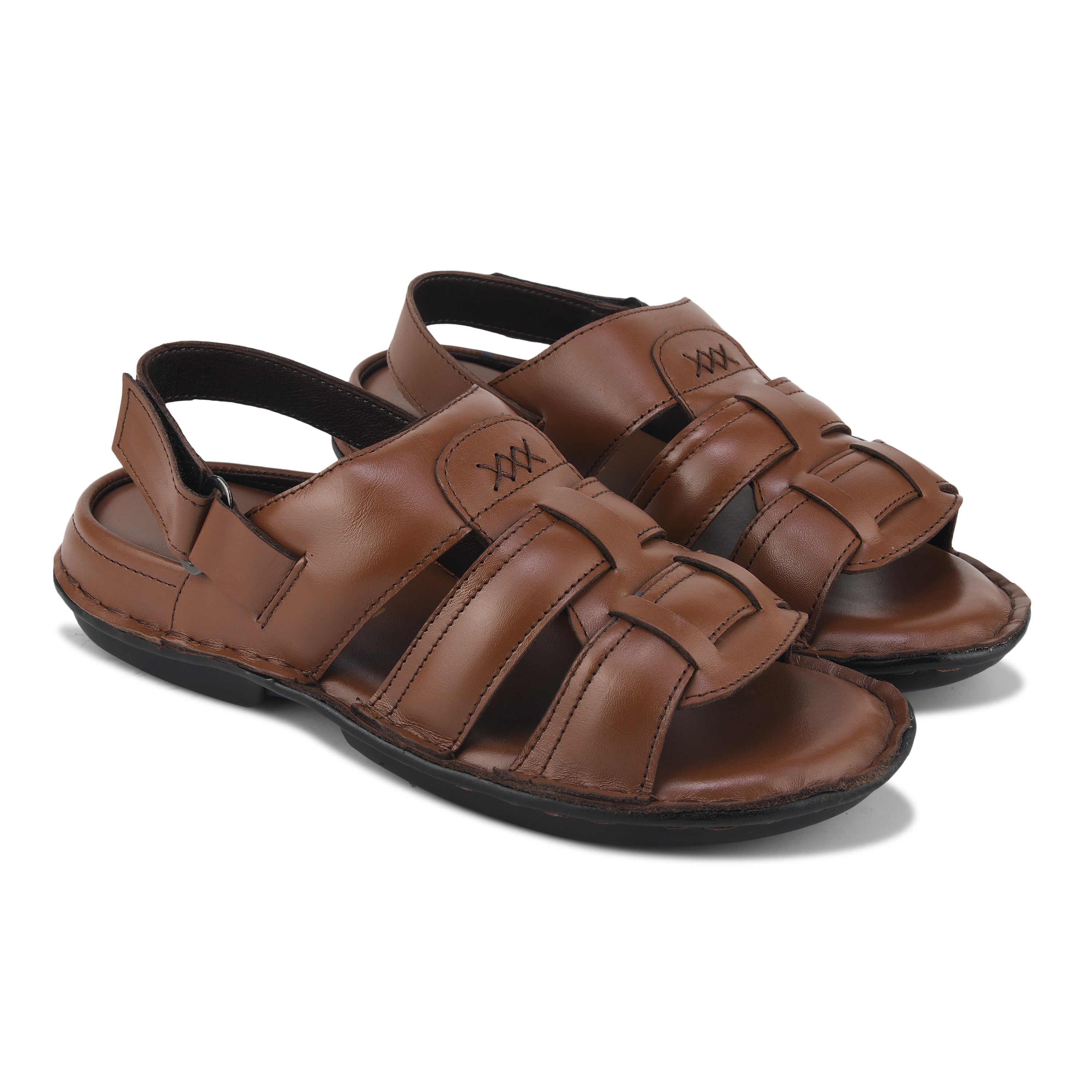 SD01 - Men’s Brown Leather Backstrap Casual Sandals