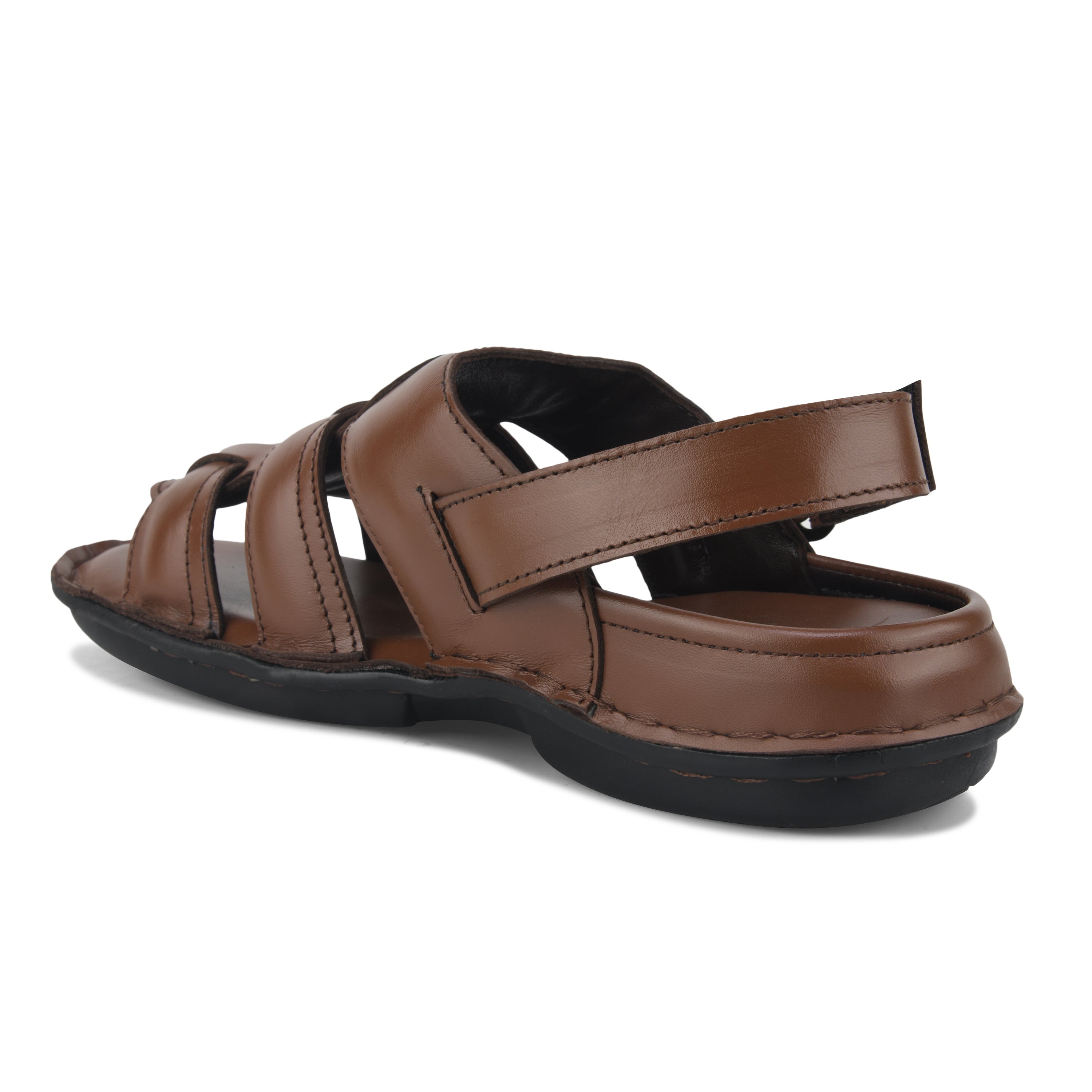 SD01 - Men’s Brown Leather Backstrap Casual Sandals