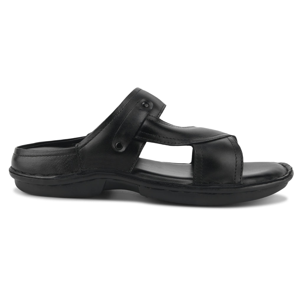 SP03 - Men’s Black Leather Everyday Comfort Slippers