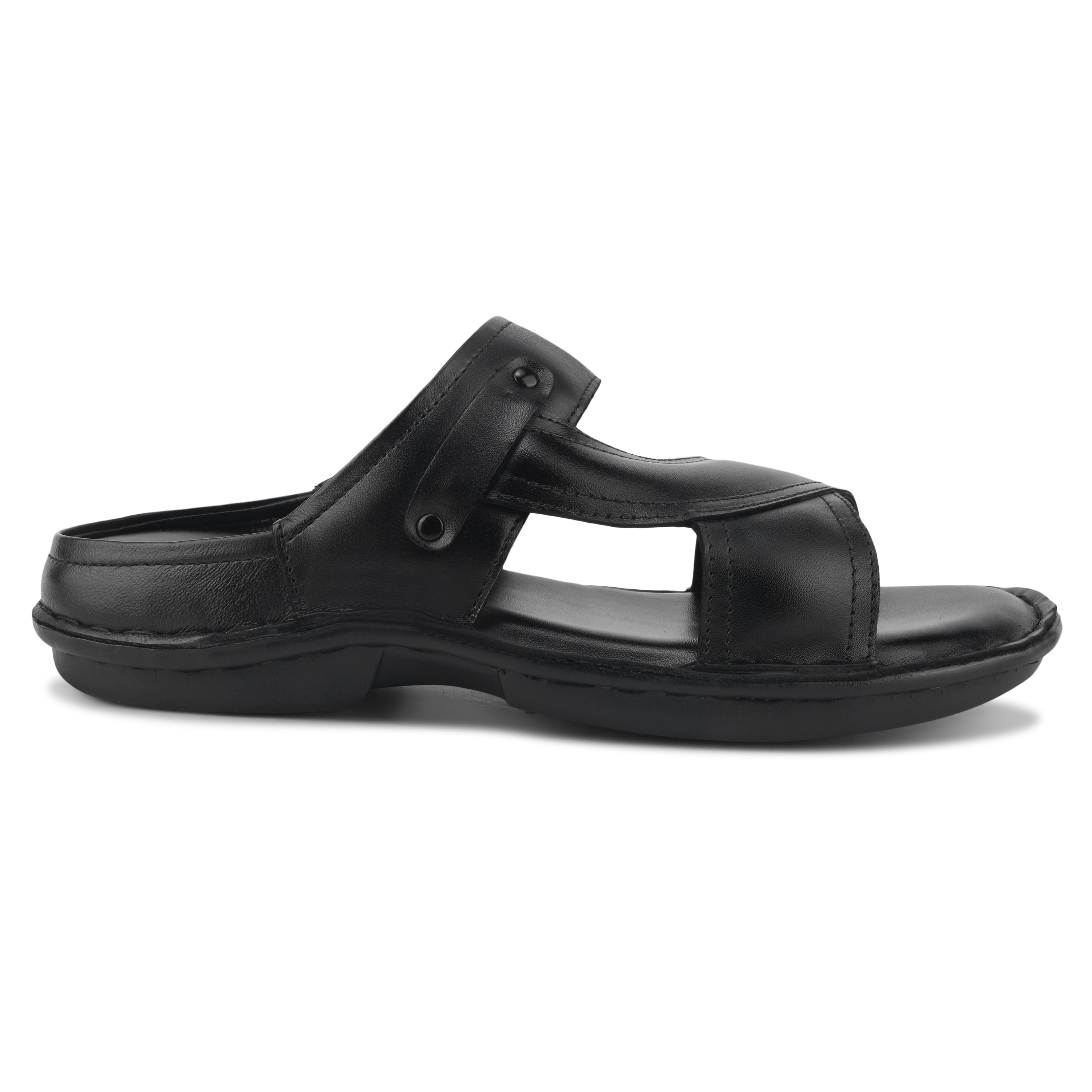 SP03 - Men’s Black Leather Everyday Comfort Slippers