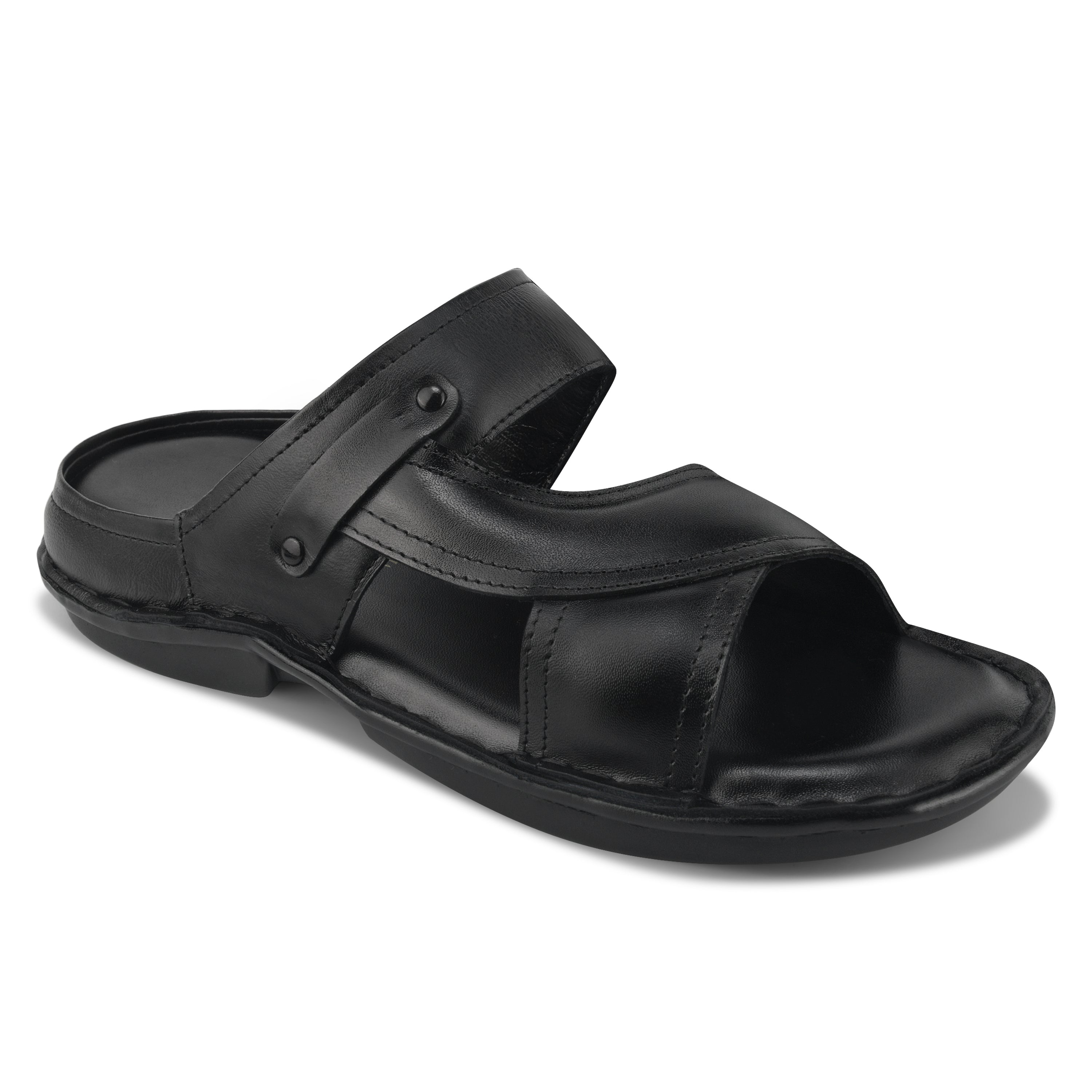 SP03 - Men’s Black Leather Everyday Comfort Slippers