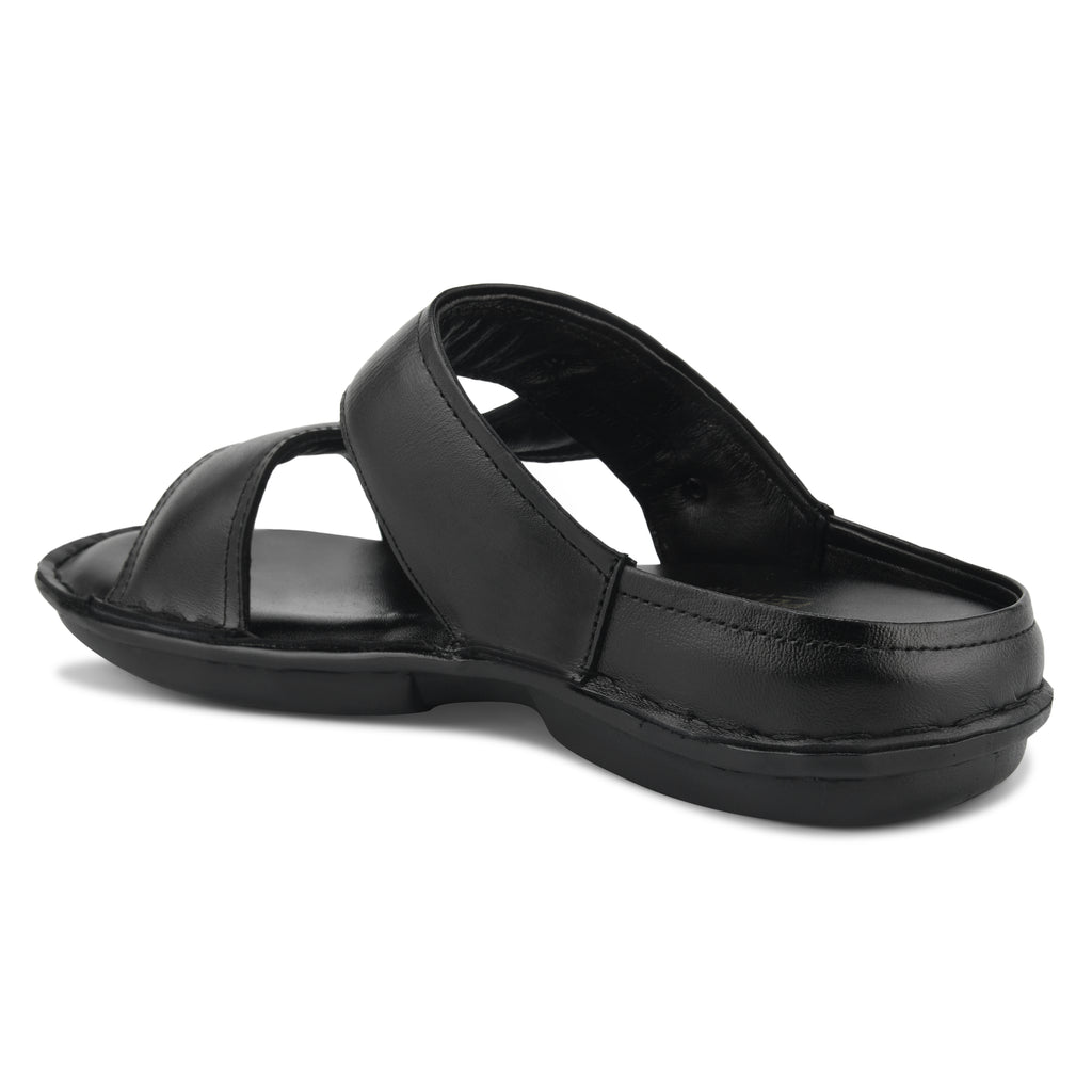 SP03 - Men’s Black Leather Everyday Comfort Slippers