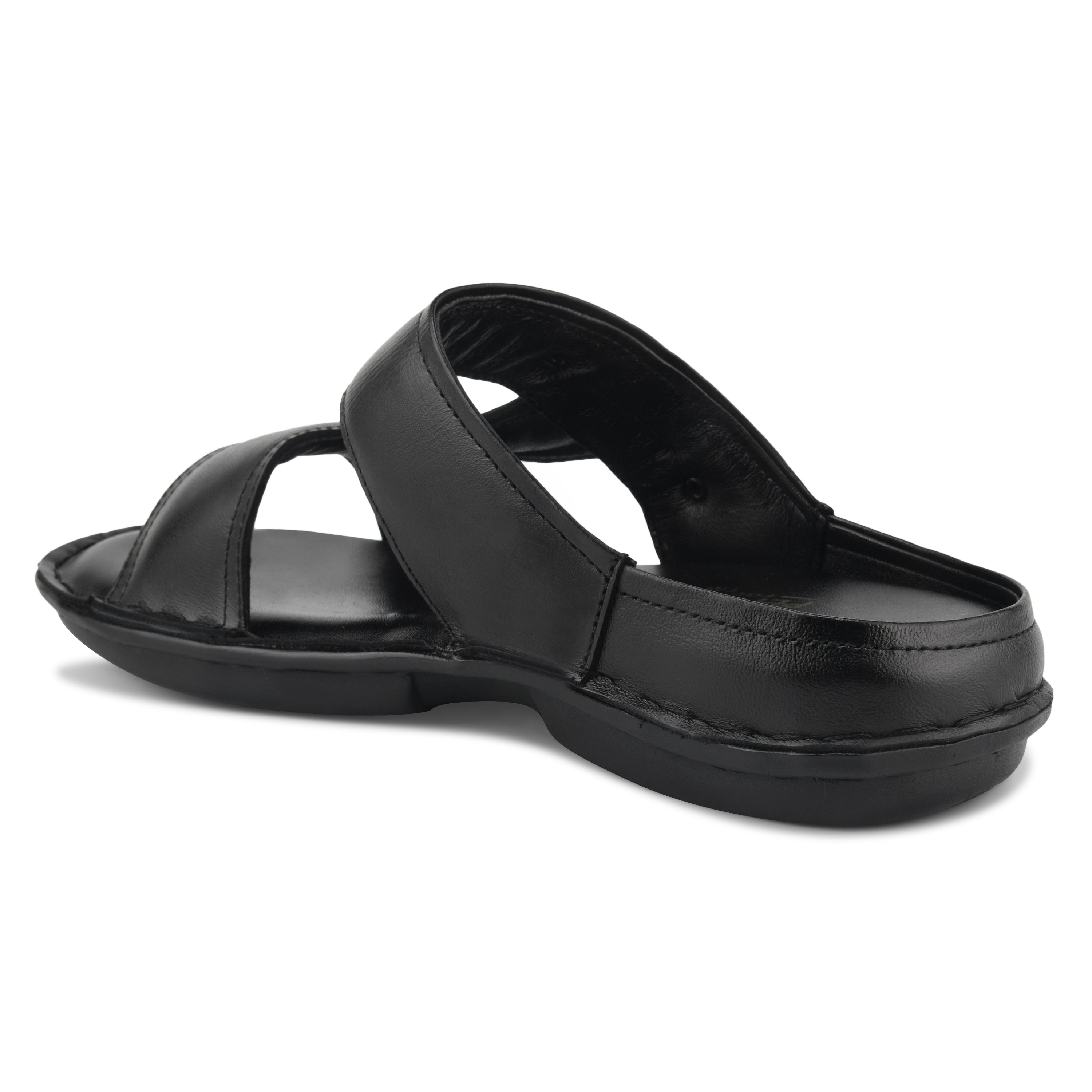 SP03 - Men’s Black Leather Everyday Comfort Slippers