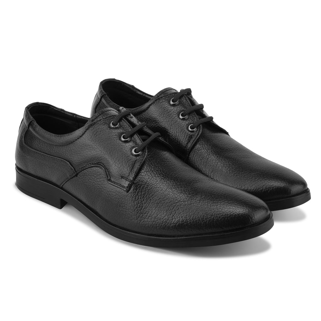 DB03 - Men’s Classic Black Leather Lace-Up Formal Shoes – Comfortable Business Office Dress Shoes for Work & Events