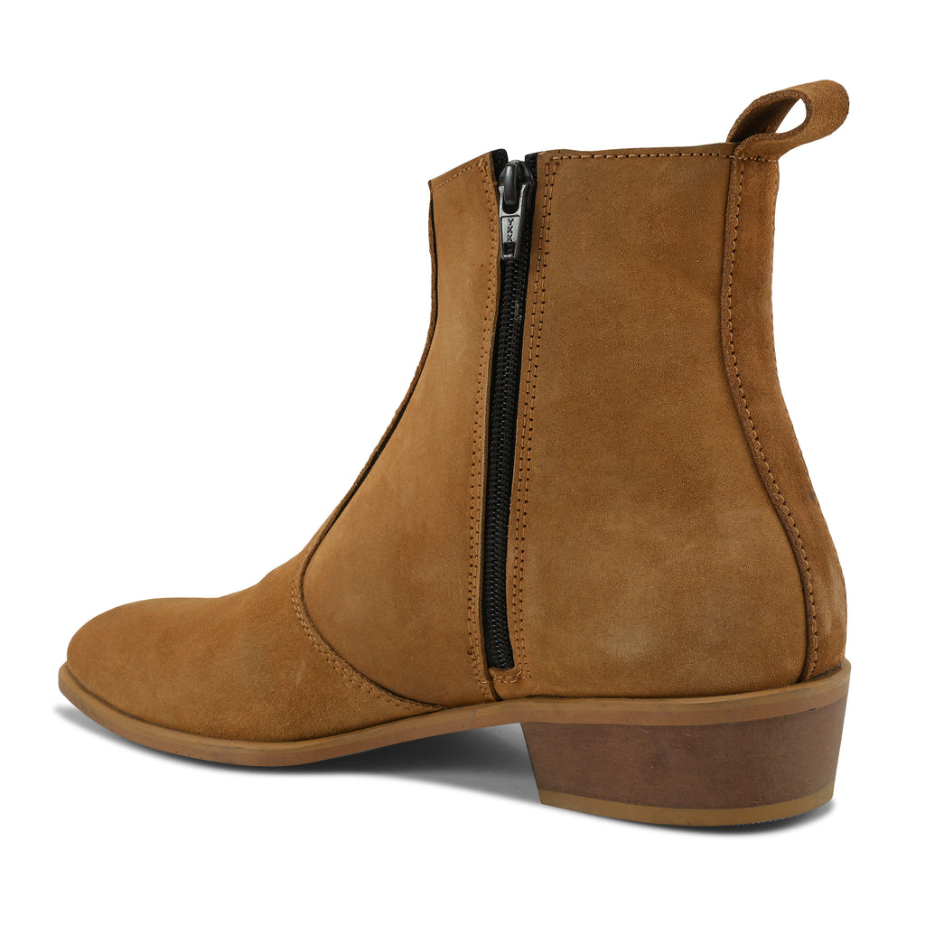 CL02 - Men’s Premium Tan Suede Chelsea Ankle Boots with Zip Closure - Sleek & Comfortable