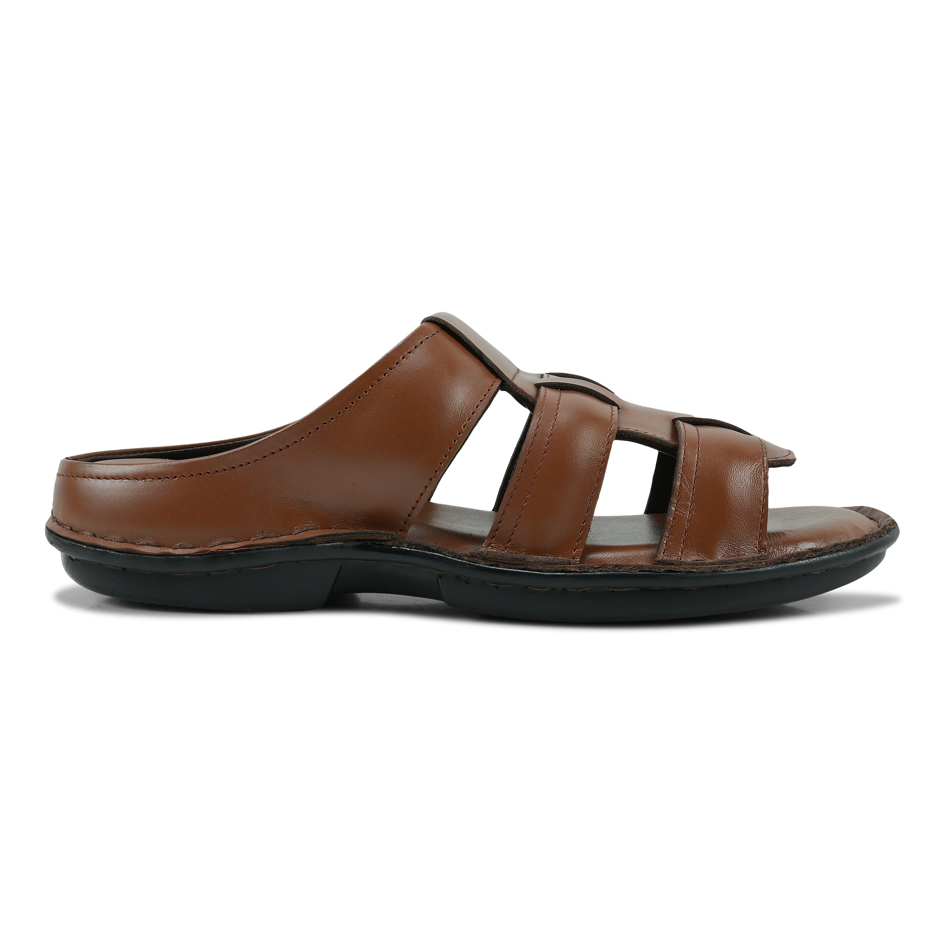 SP01 - Premium Brown Leather Everyday Slippers