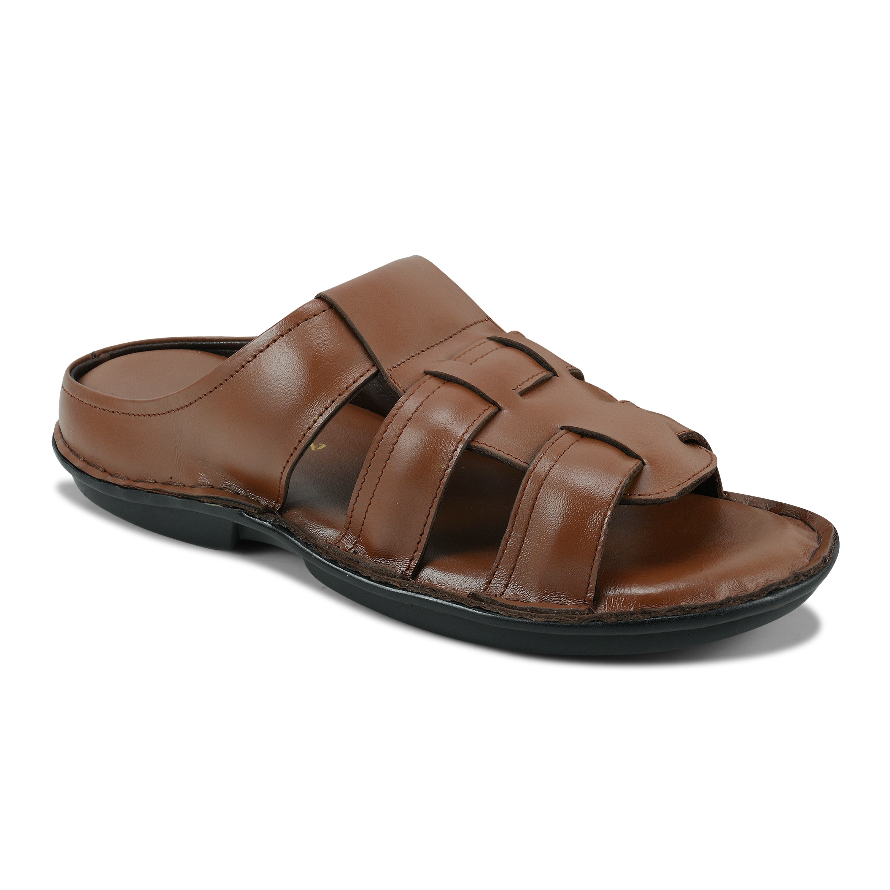 SP01 - Premium Brown Leather Everyday Slippers