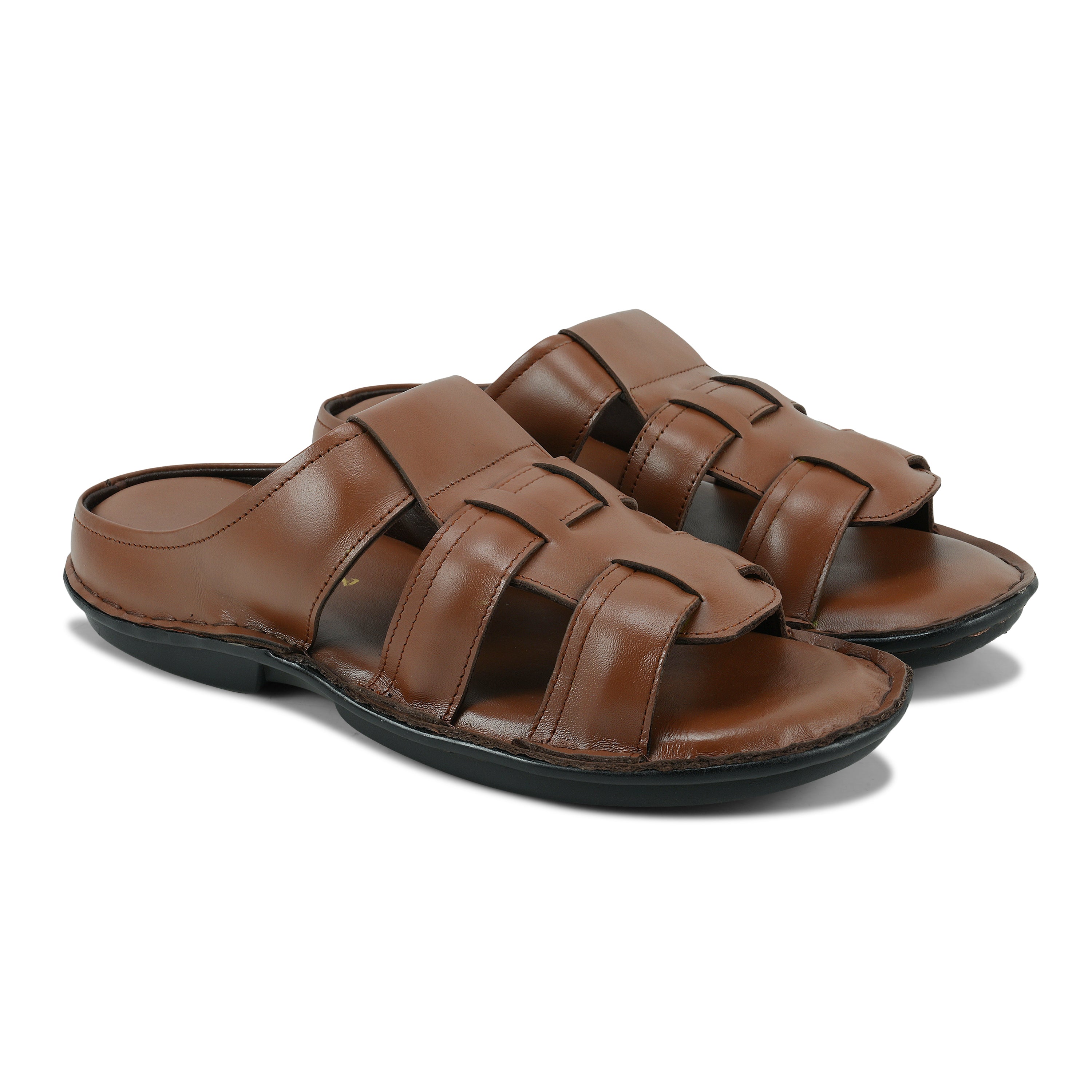 SP01 - Premium Brown Leather Everyday Slippers