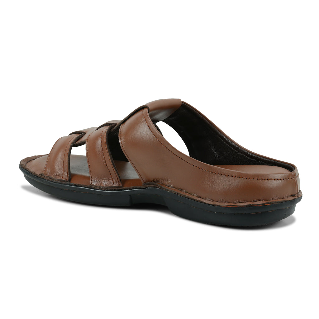 SP01 - Premium Brown Leather Everyday Slippers